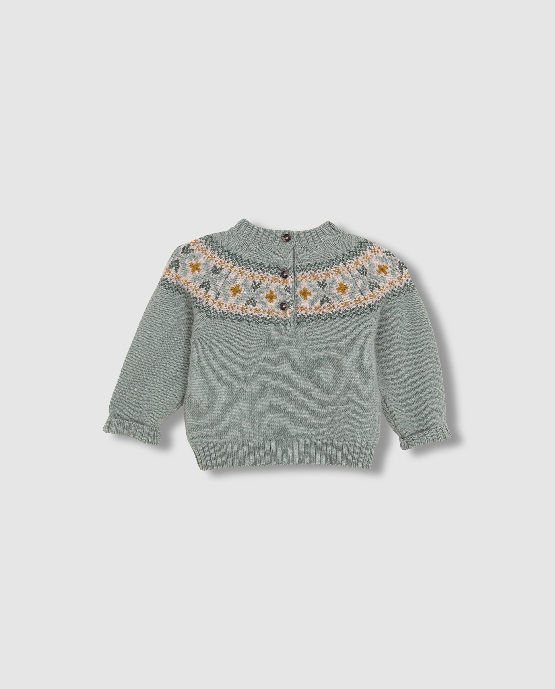 Jersey de bebé con greca en el cuello - Gocco - Verde Verde-3
