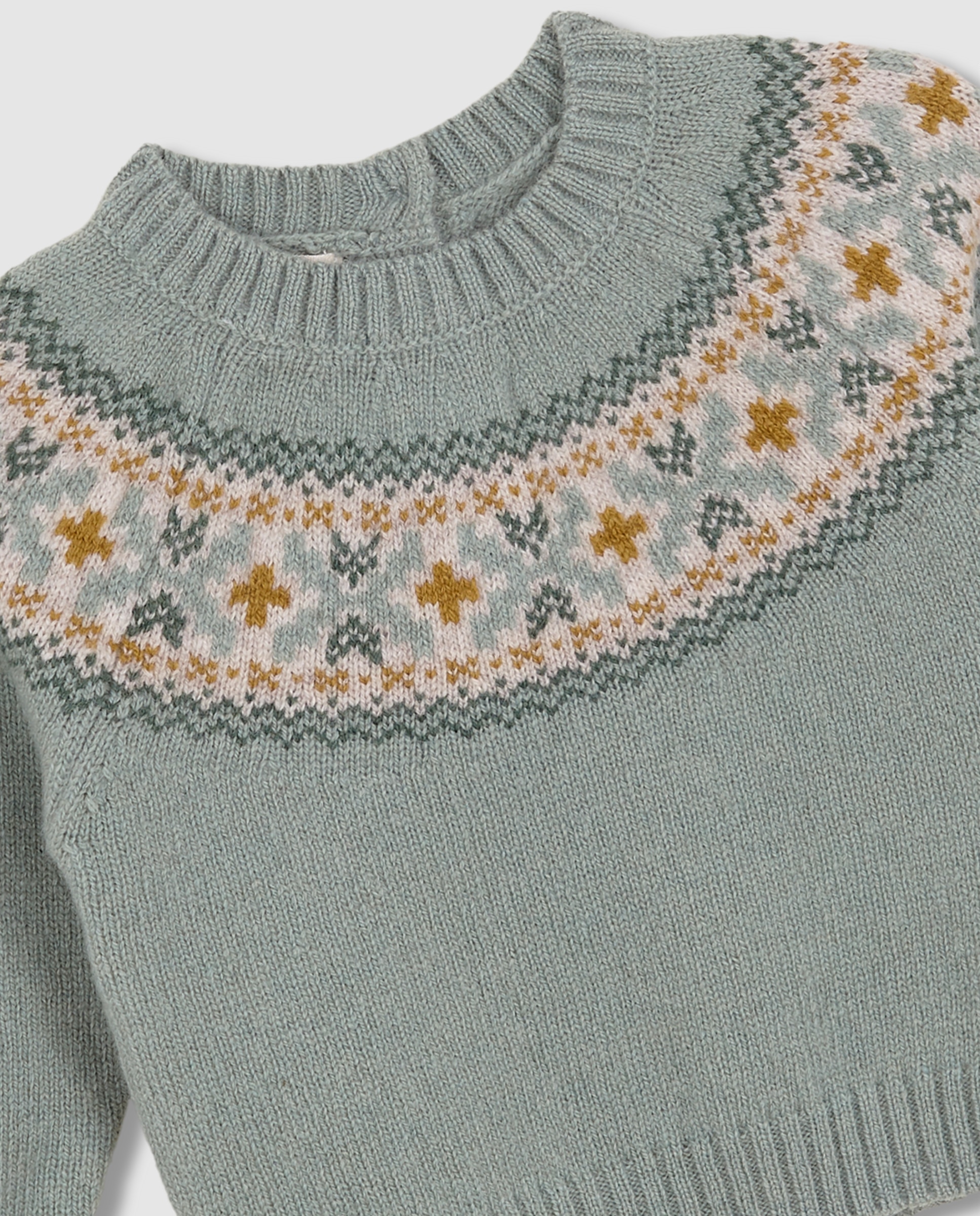 Jersey de bebé con greca en el cuello - Gocco - Verde Verde-2
