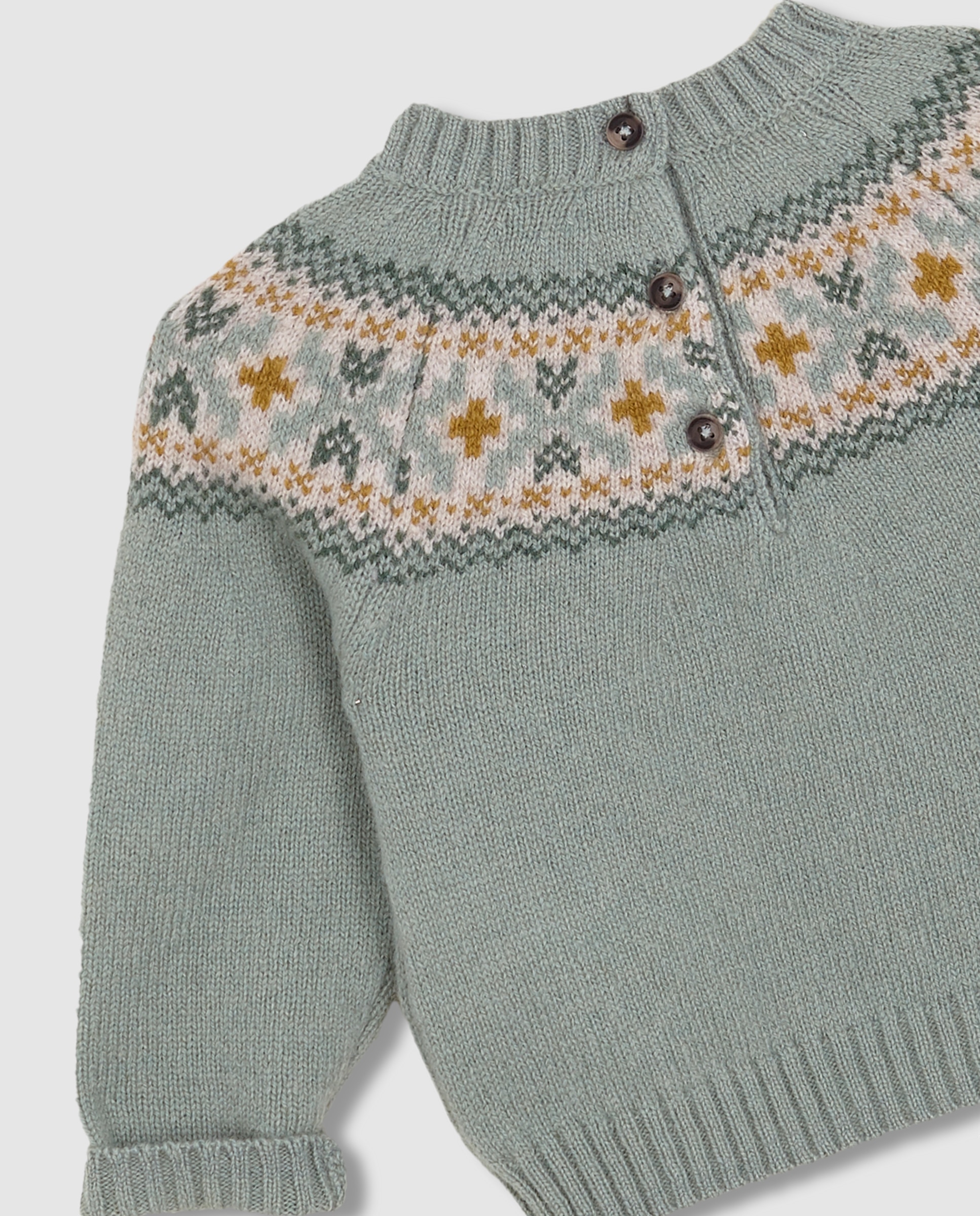 Jersey de bebé con greca en el cuello - Gocco - Verde Verde-4