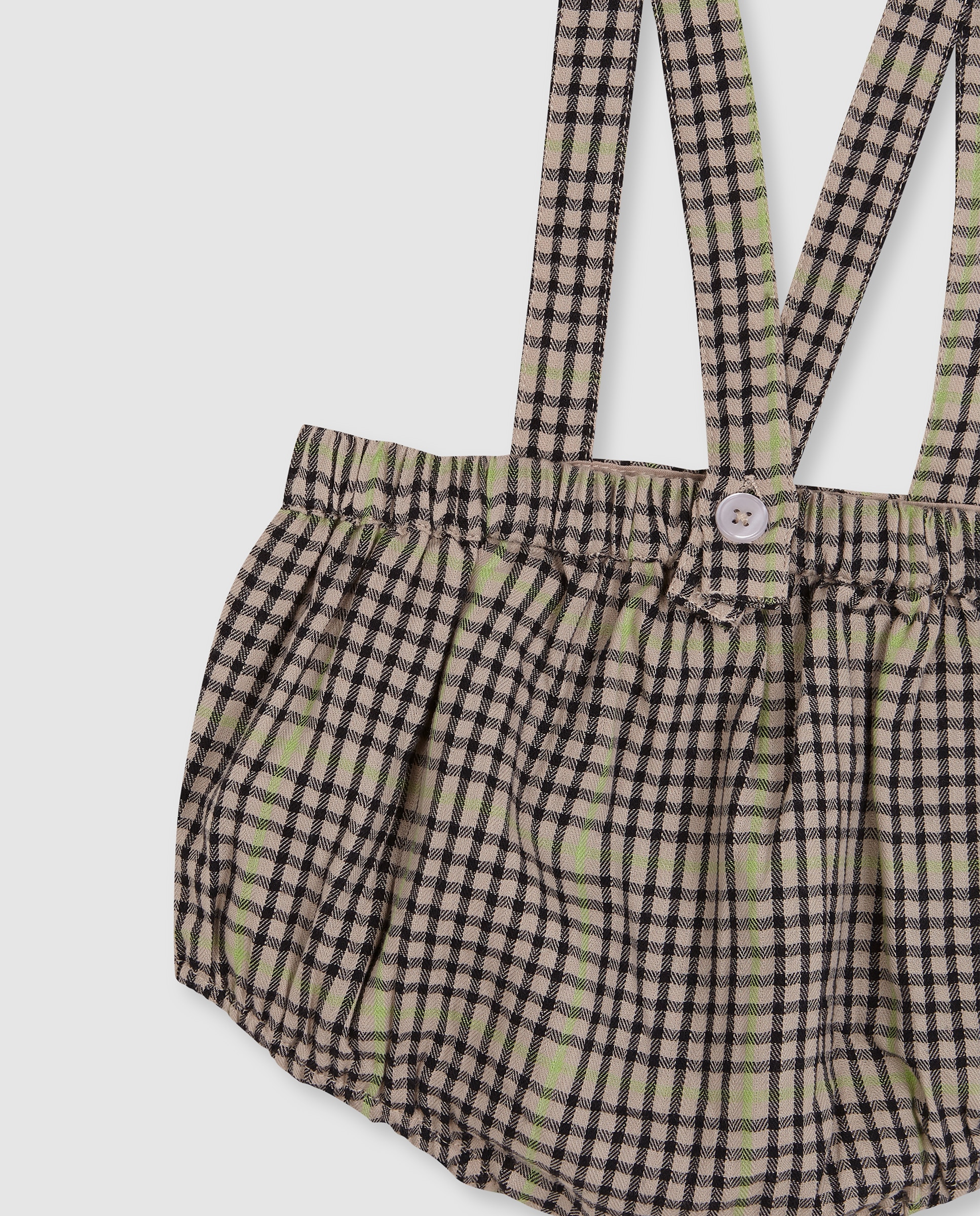 Bombacho de bebé de cuadros y detalles flúor - Gocco - Topo Topo-6