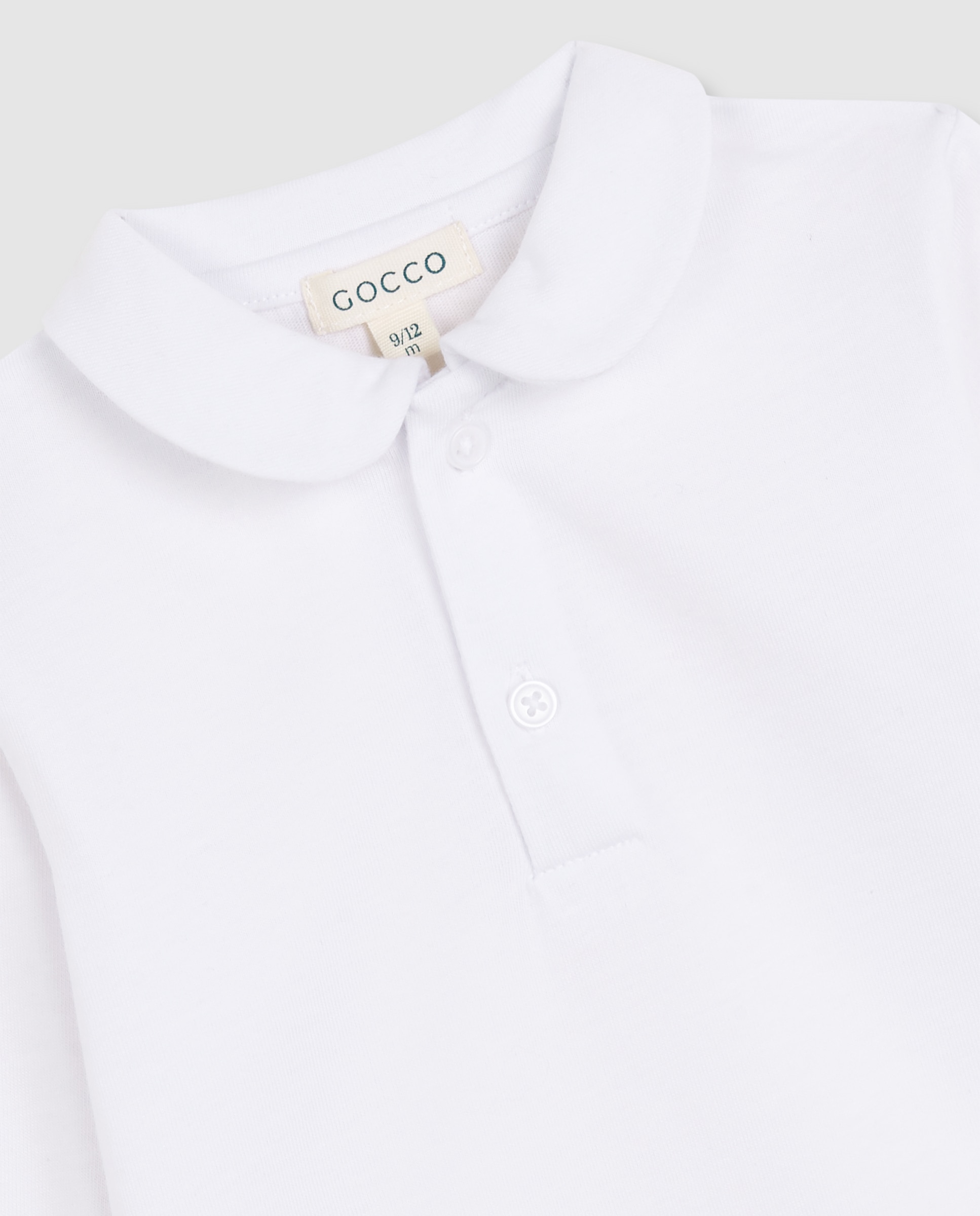 Camiseta de bebé con cuello y botones - Gocco - Blanco Blanco-2