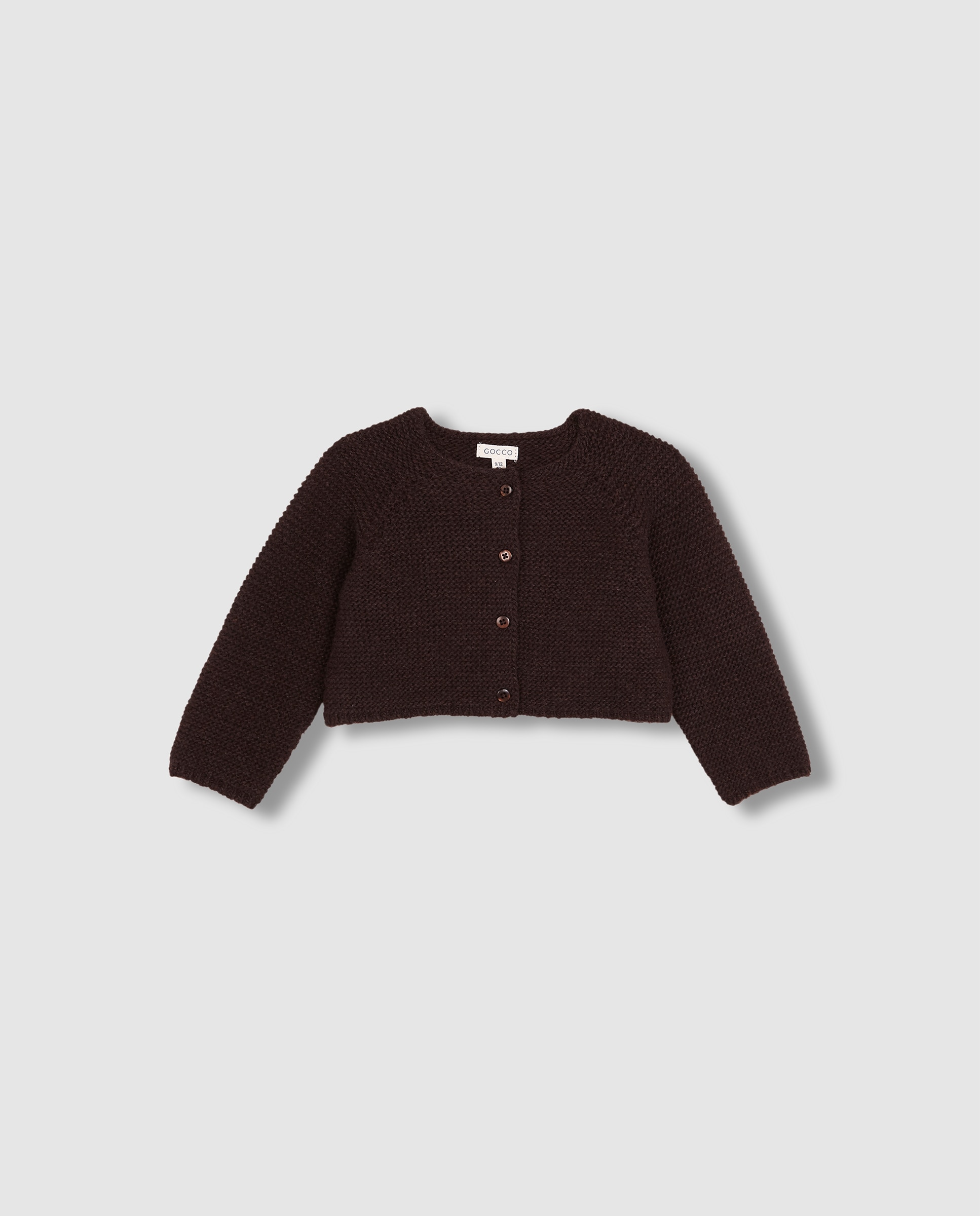 Imagen 0 de Chaqueta de bebé de punto bobo con botones Marrón oscuro