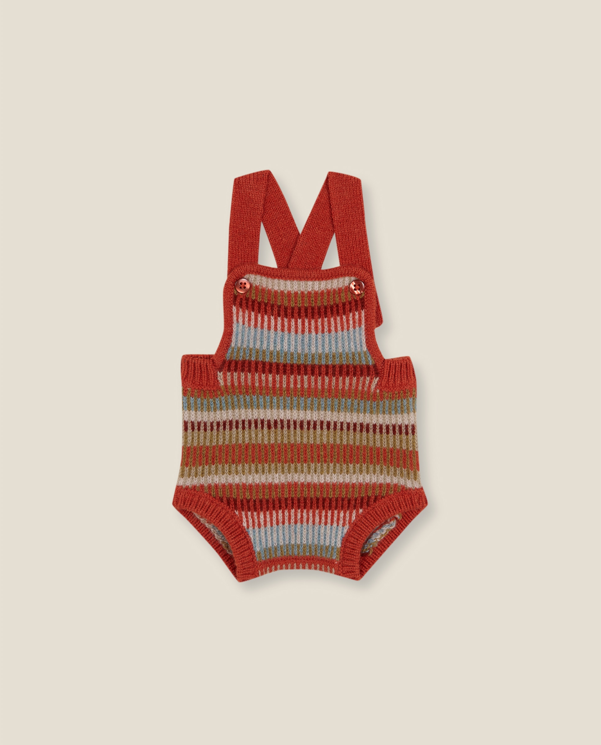 Imagen 0 de Pantalón corto de bebé con tirantes de punto jacquard Naranja