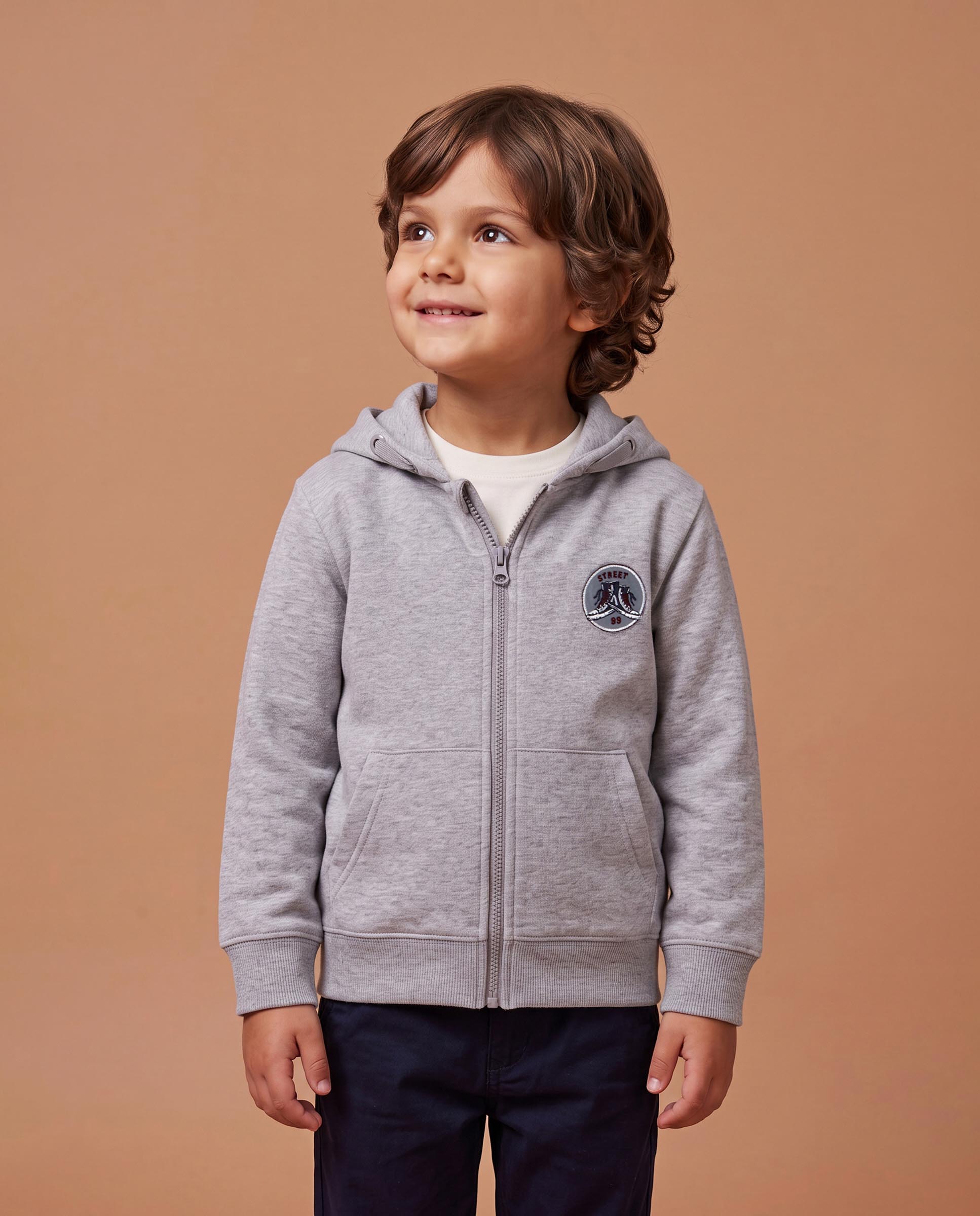 Imagen 2 de Sudadera de niño con cremallera - Gocco - Gris Gris