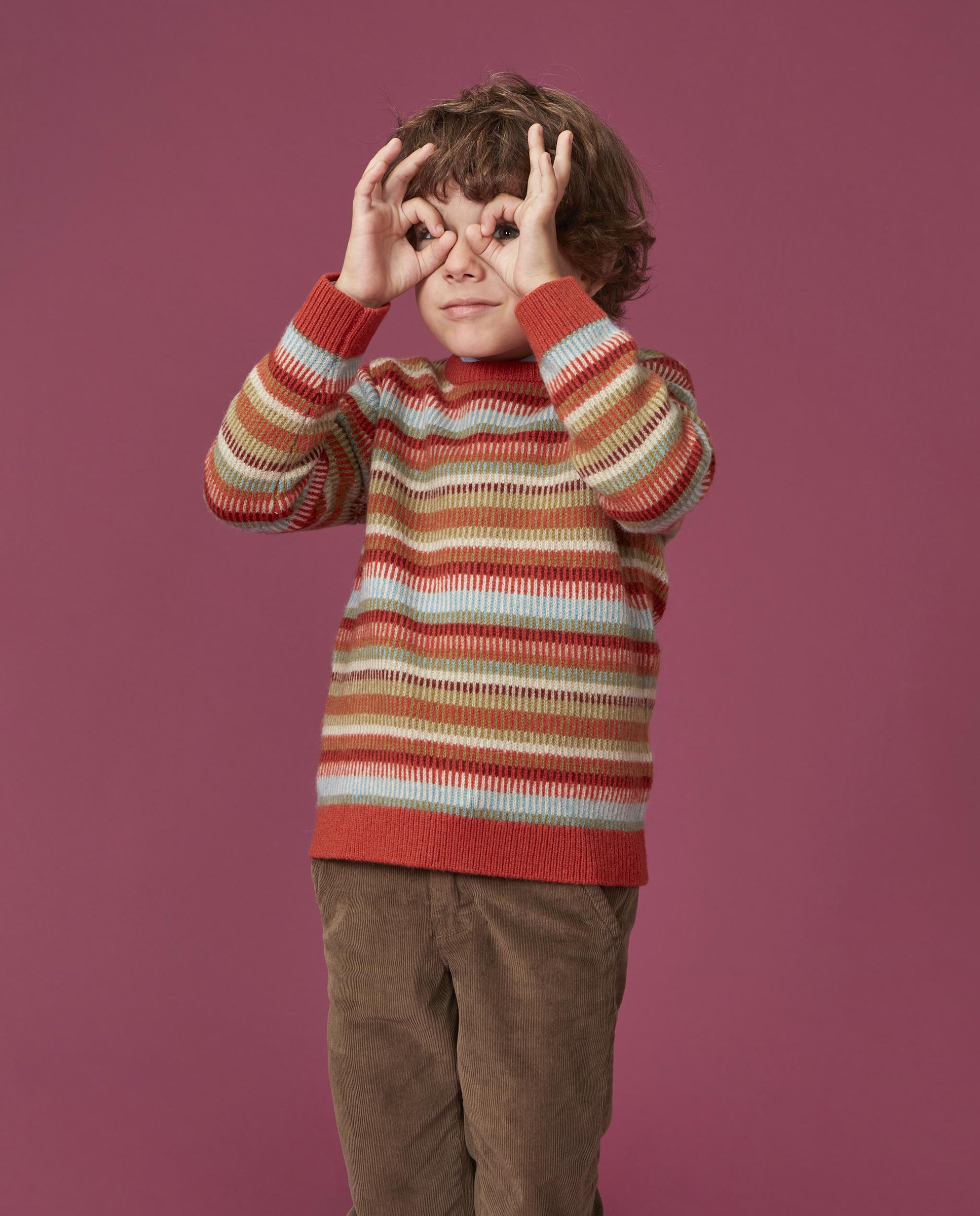 Imagen 3 de Jersey de niño con jacquard y canalé - Gocco - Naranja Naranja