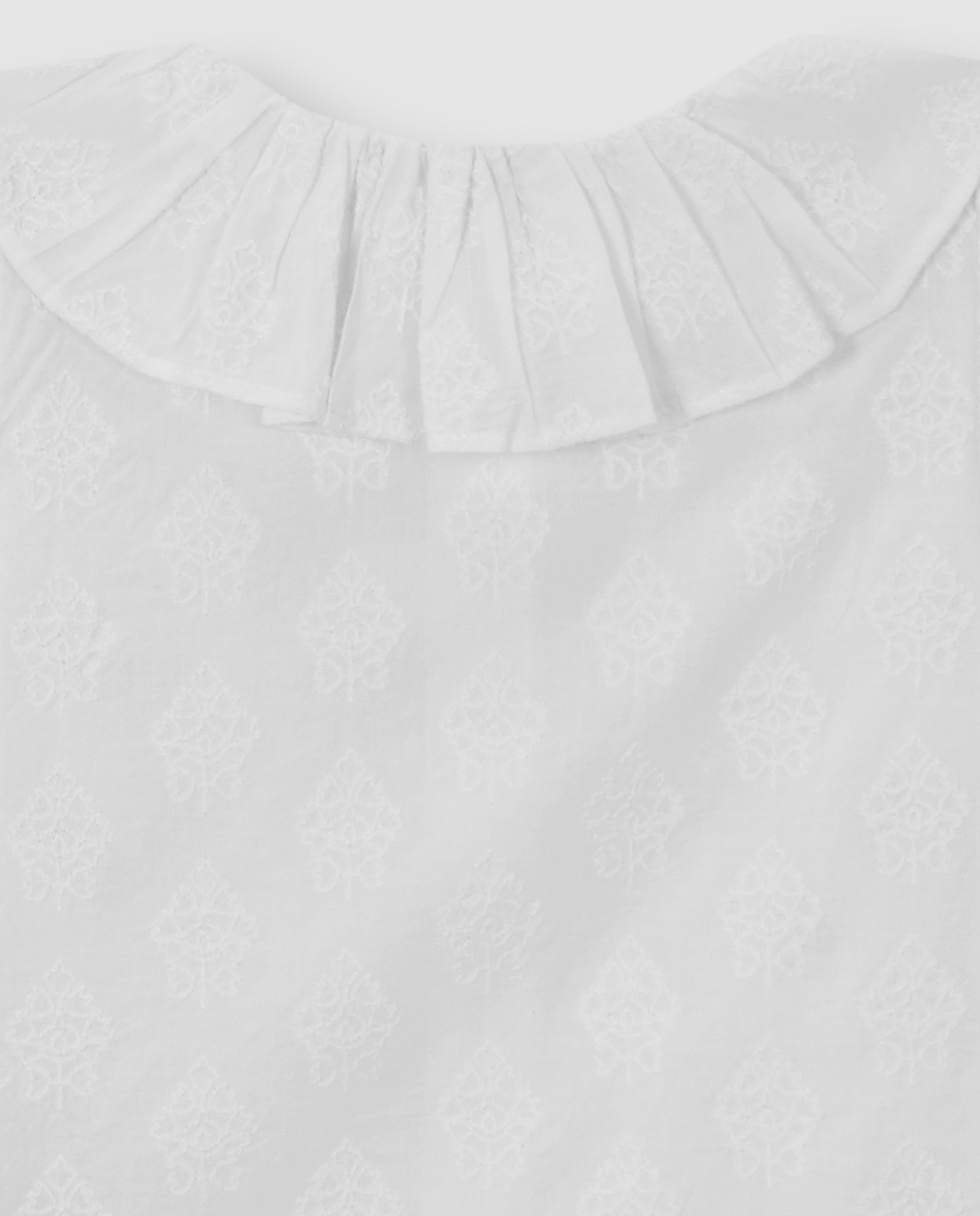 Imagen 5 de Blusa de niña bordada con manga abullonada - Gocco - Blanco Blanco