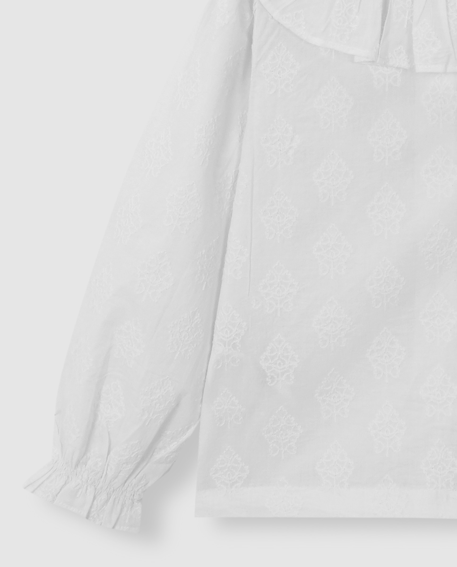 Imagen 6 de Blusa de niña bordada con manga abullonada - Gocco - Blanco Blanco