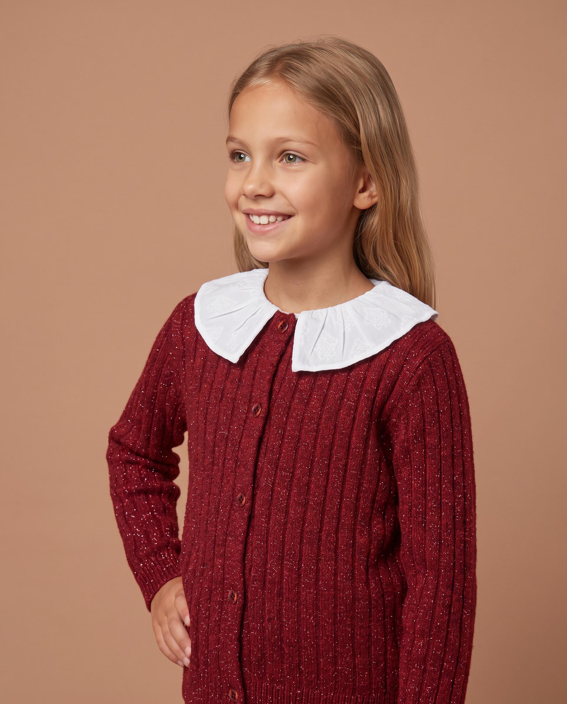 Imagen 2 de Chaqueta de niña de canalé con lúrex - Gocco - Rosa Rosa