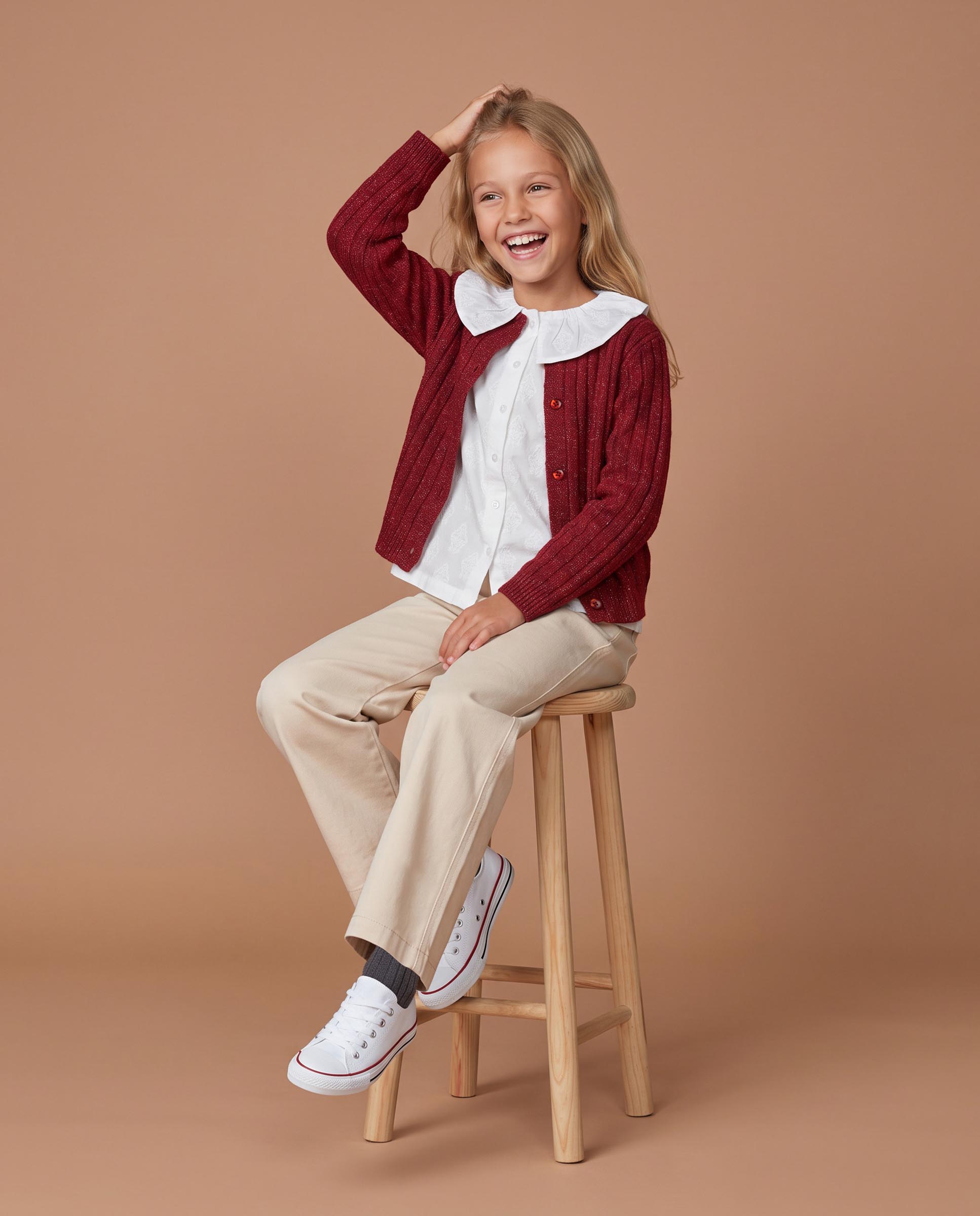 Imagen 3 de Chaqueta de niña de canalé con lúrex - Gocco - Rosa Rosa