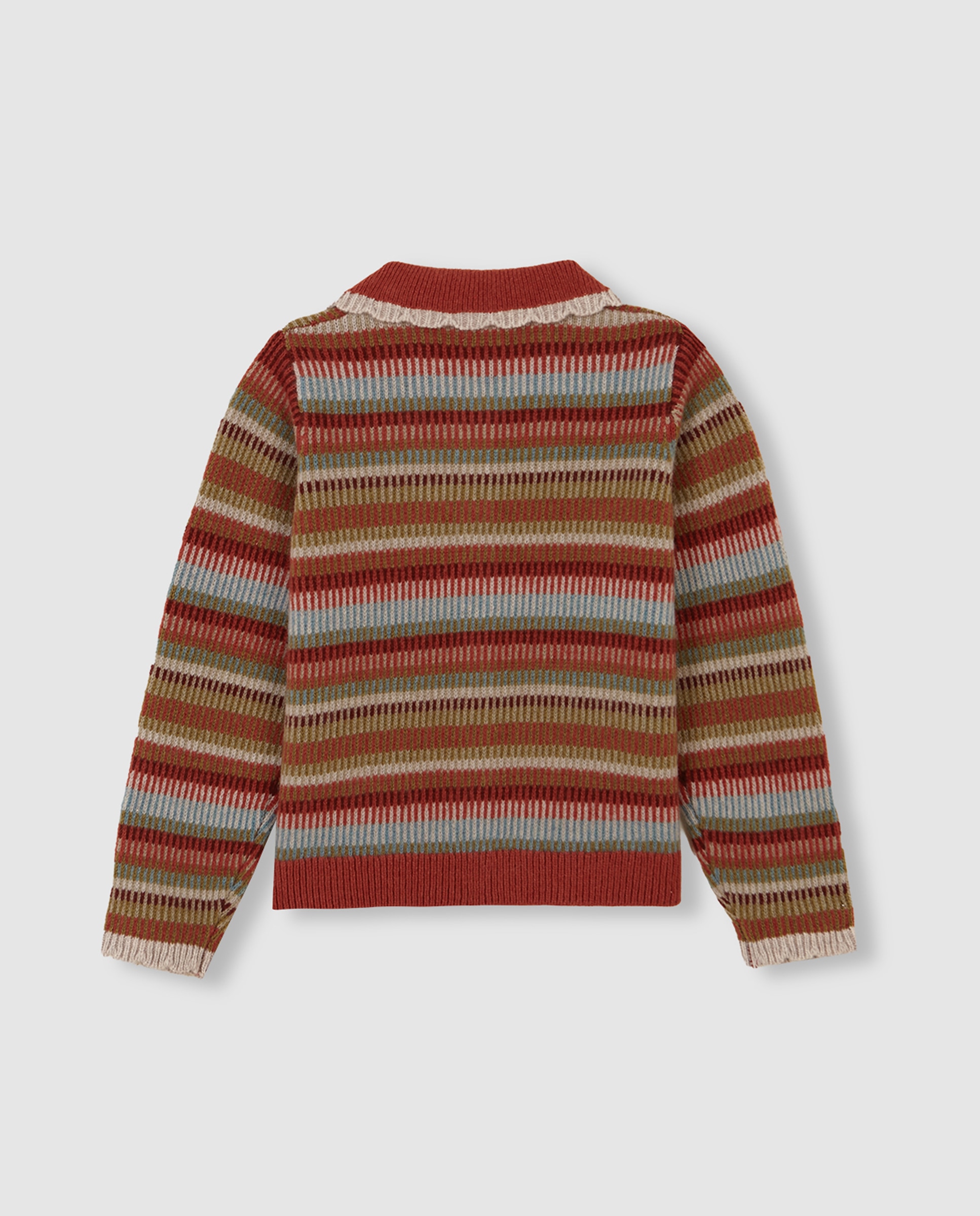 Chaqueta de niña con jacquard y canalé - Gocco - Naranja Naranja-4