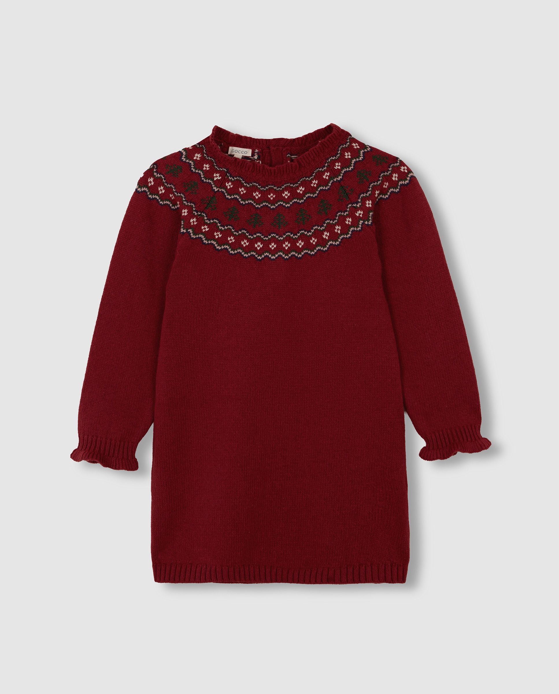 Imagen 5 de Vestido de niña con greca de navidad - Gocco - Rojo Rojo