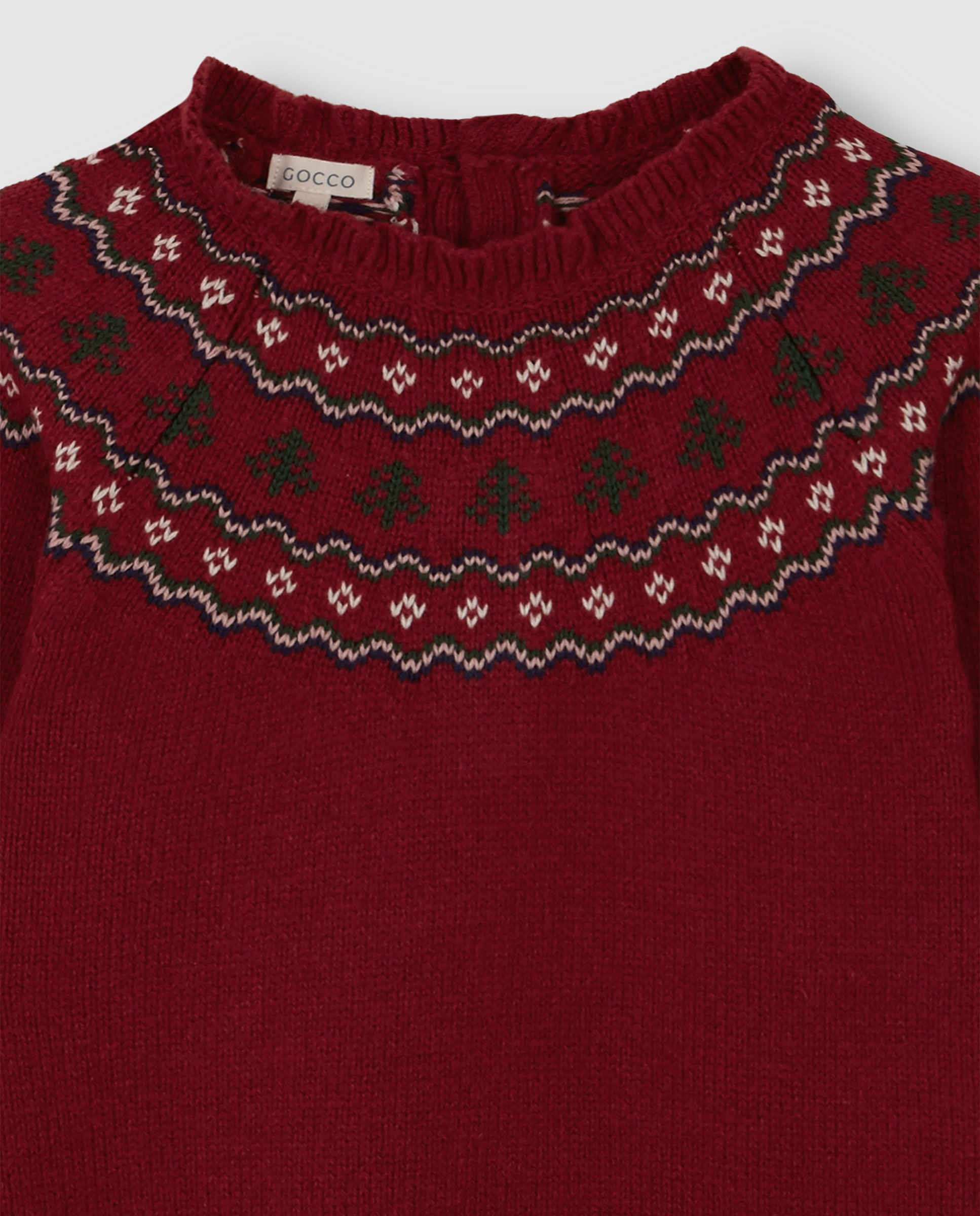Imagen 7 de Vestido de niña con greca de navidad - Gocco - Rojo Rojo