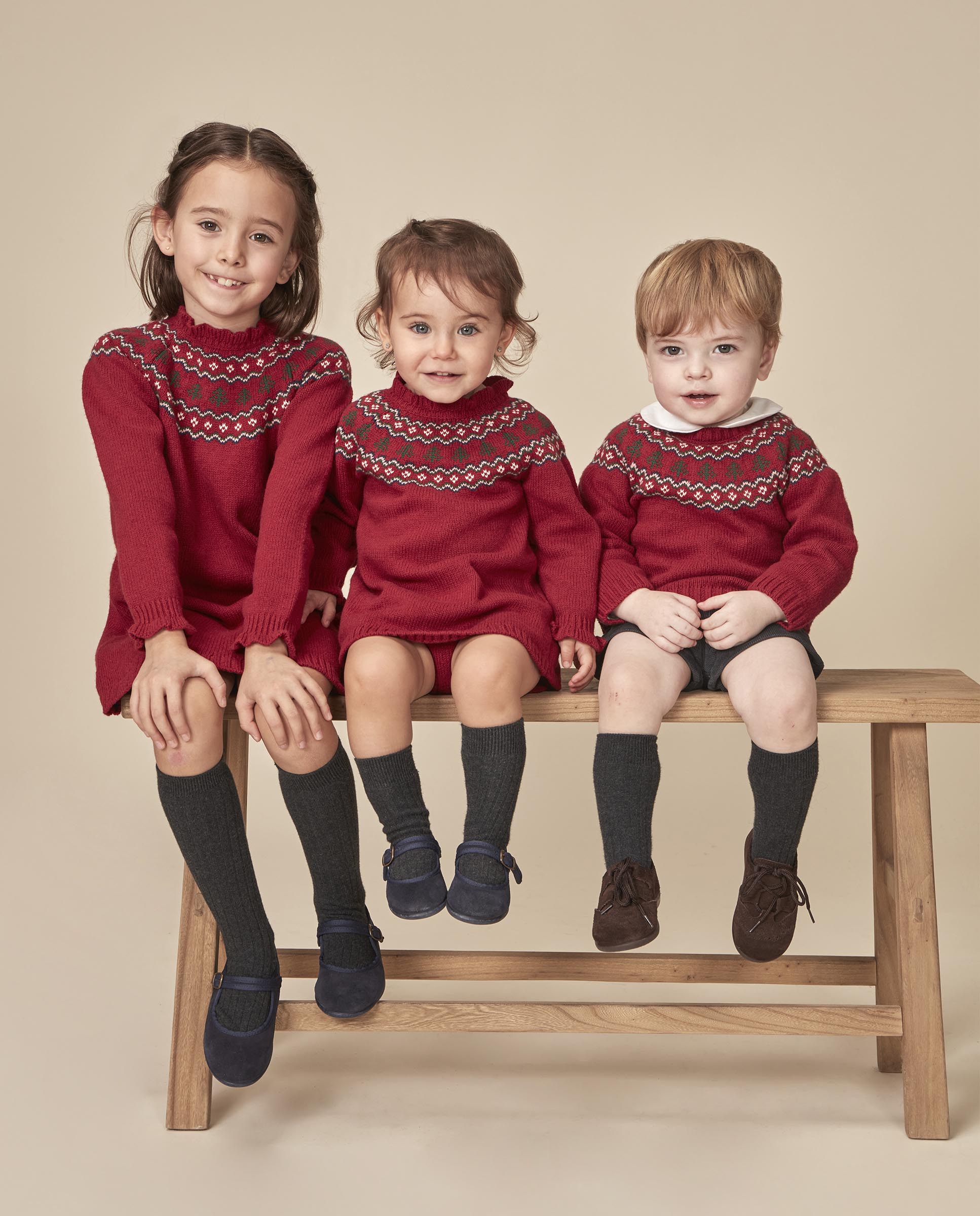 Imagen 4 de Vestido de niña con greca de navidad - Gocco - Rojo Rojo