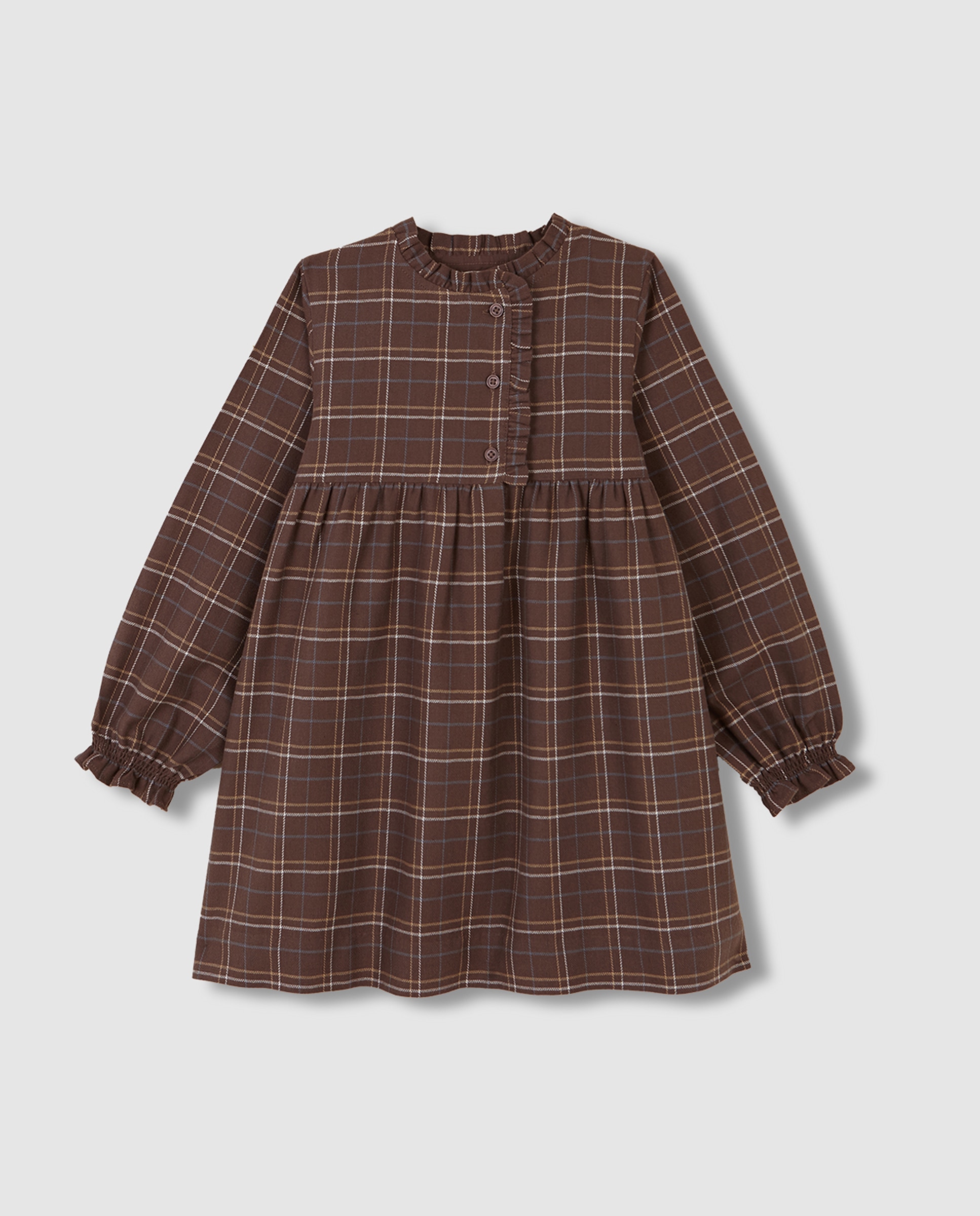 Imagen 1 de Vestido de niña de cuadro galés Gris