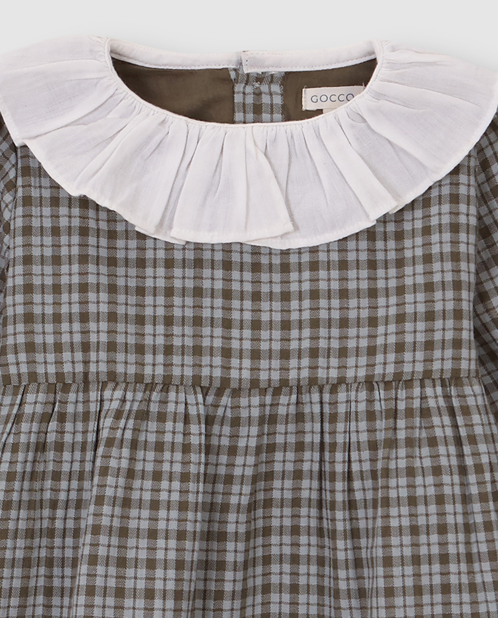 Imagen 4 de Vestido de niña de cuadros con volantes - Gocco - Gris claro Gris claro
