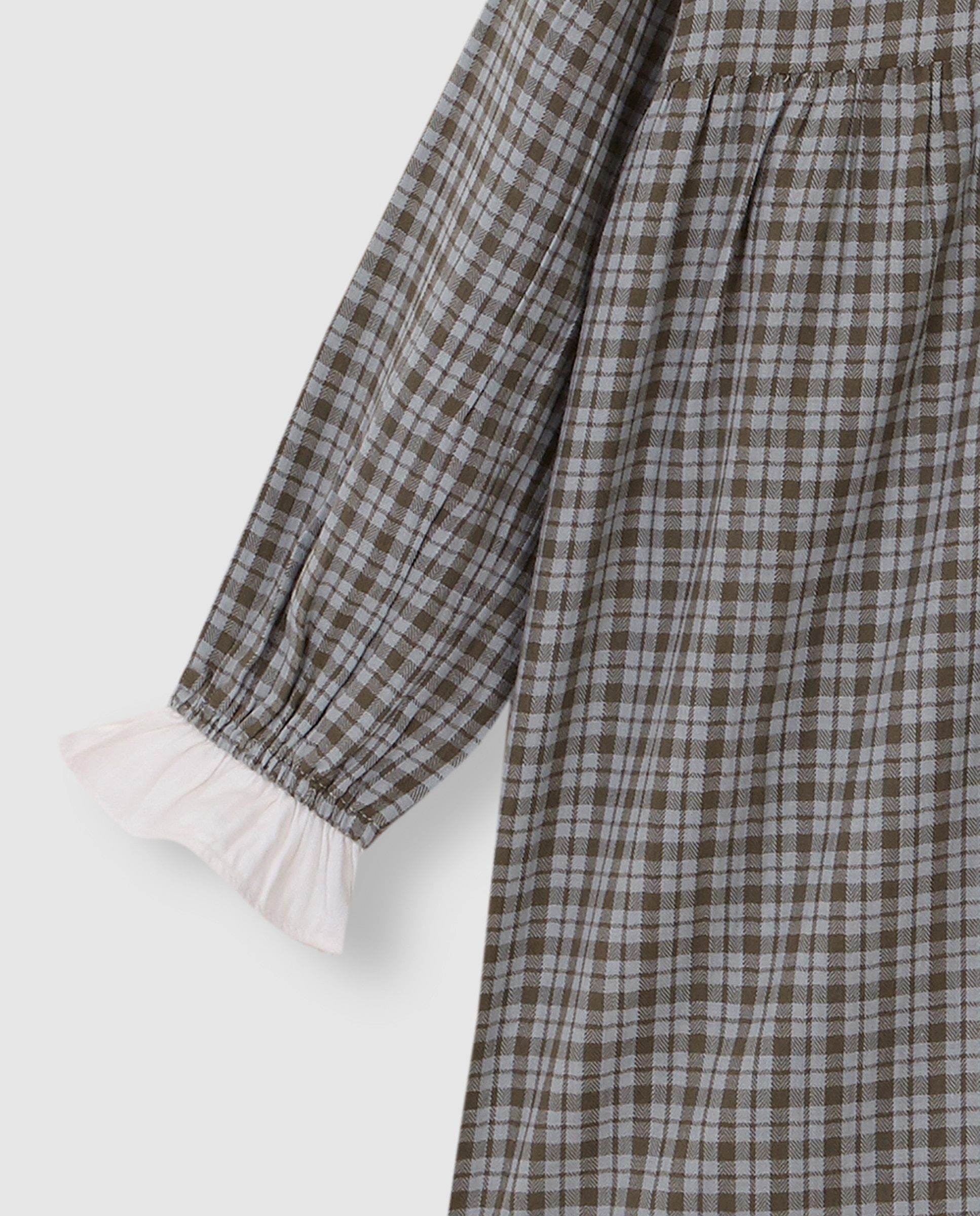 Imagen 6 de Vestido de niña de cuadros con volantes - Gocco - Gris claro Gris claro