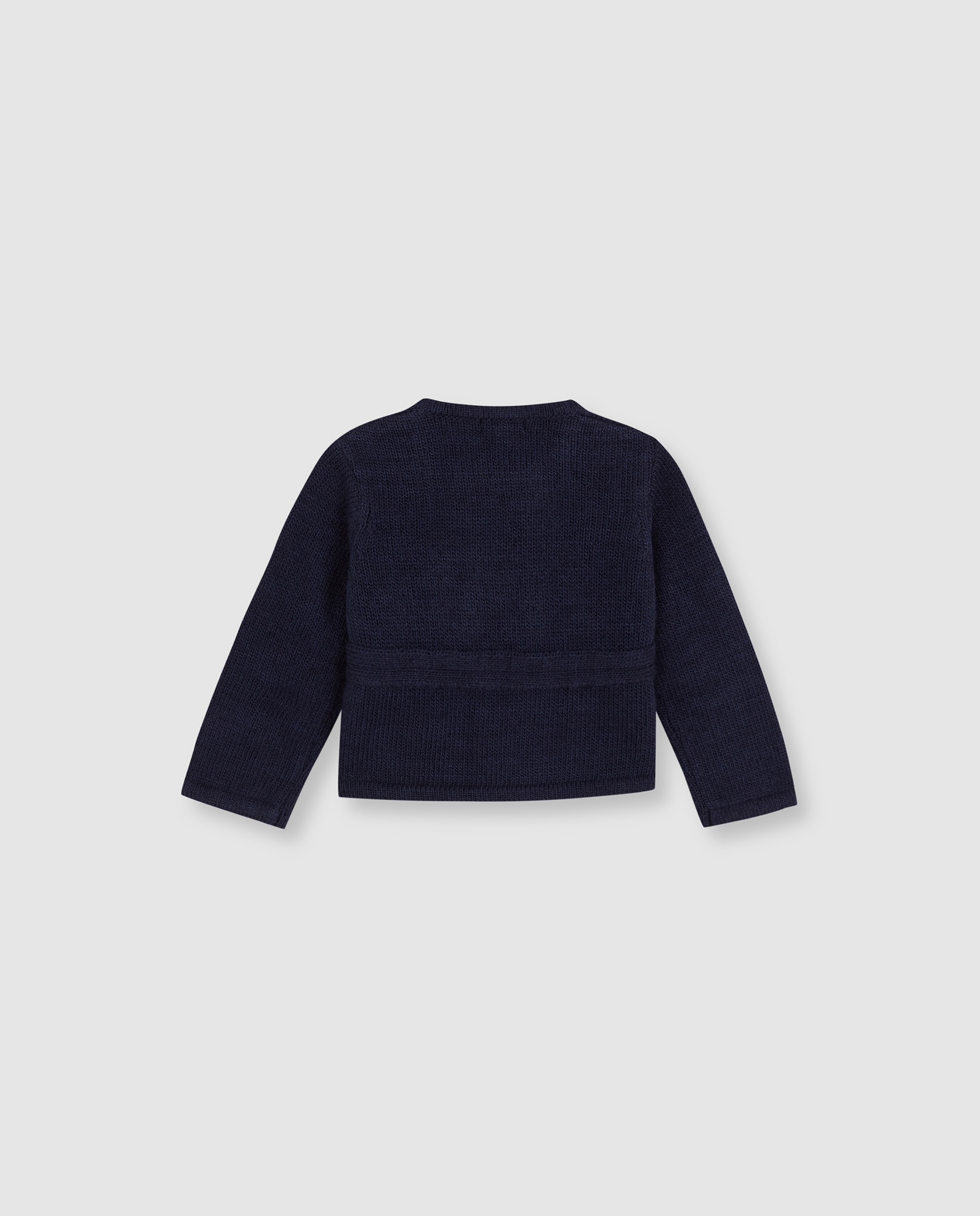 Chaqueta cruzada de bebé de punto - Gocco - Azul oscuro Azul oscuro-3