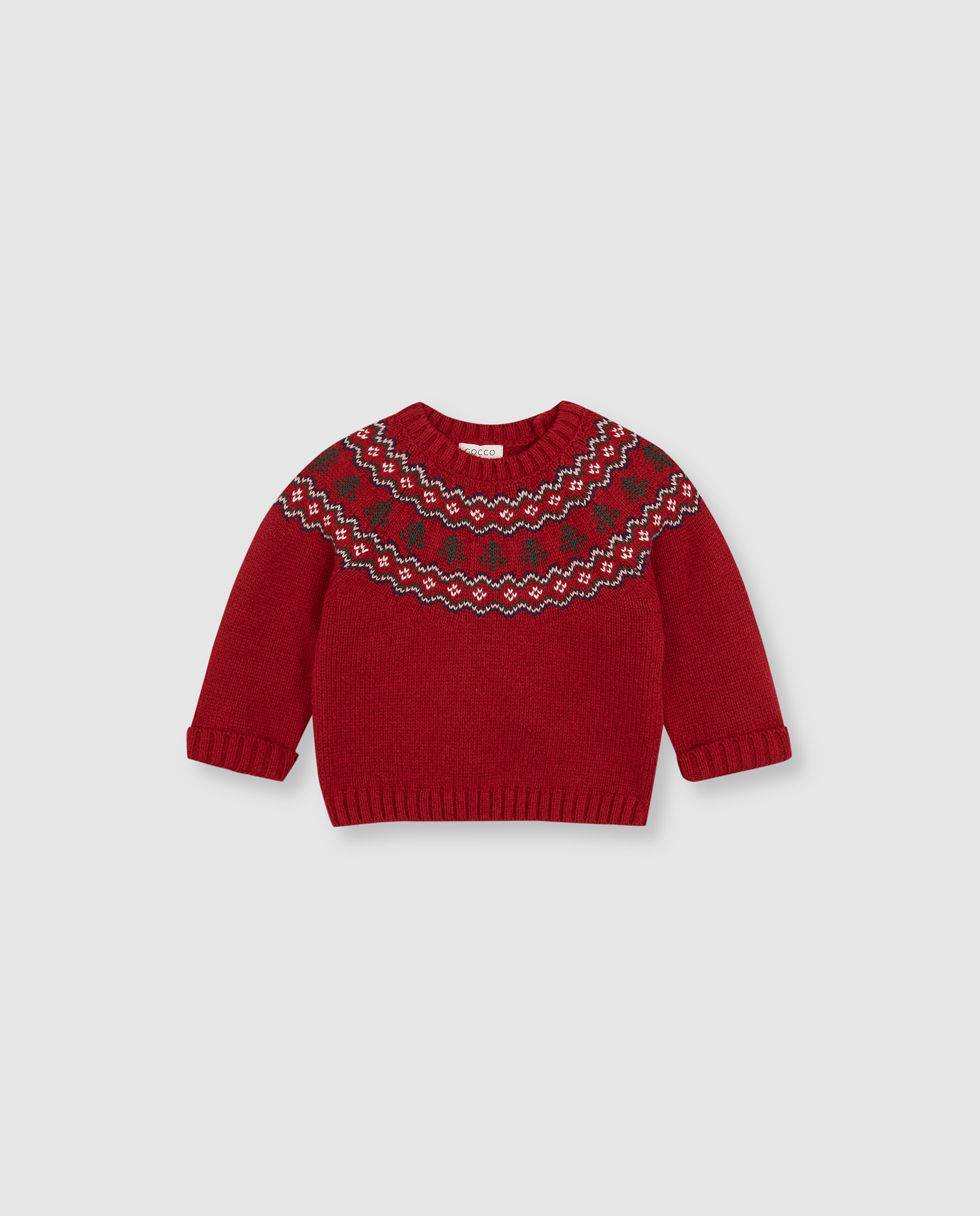 Jersey de bebé con greca de navidad - Gocco - Rojo Rojo-1