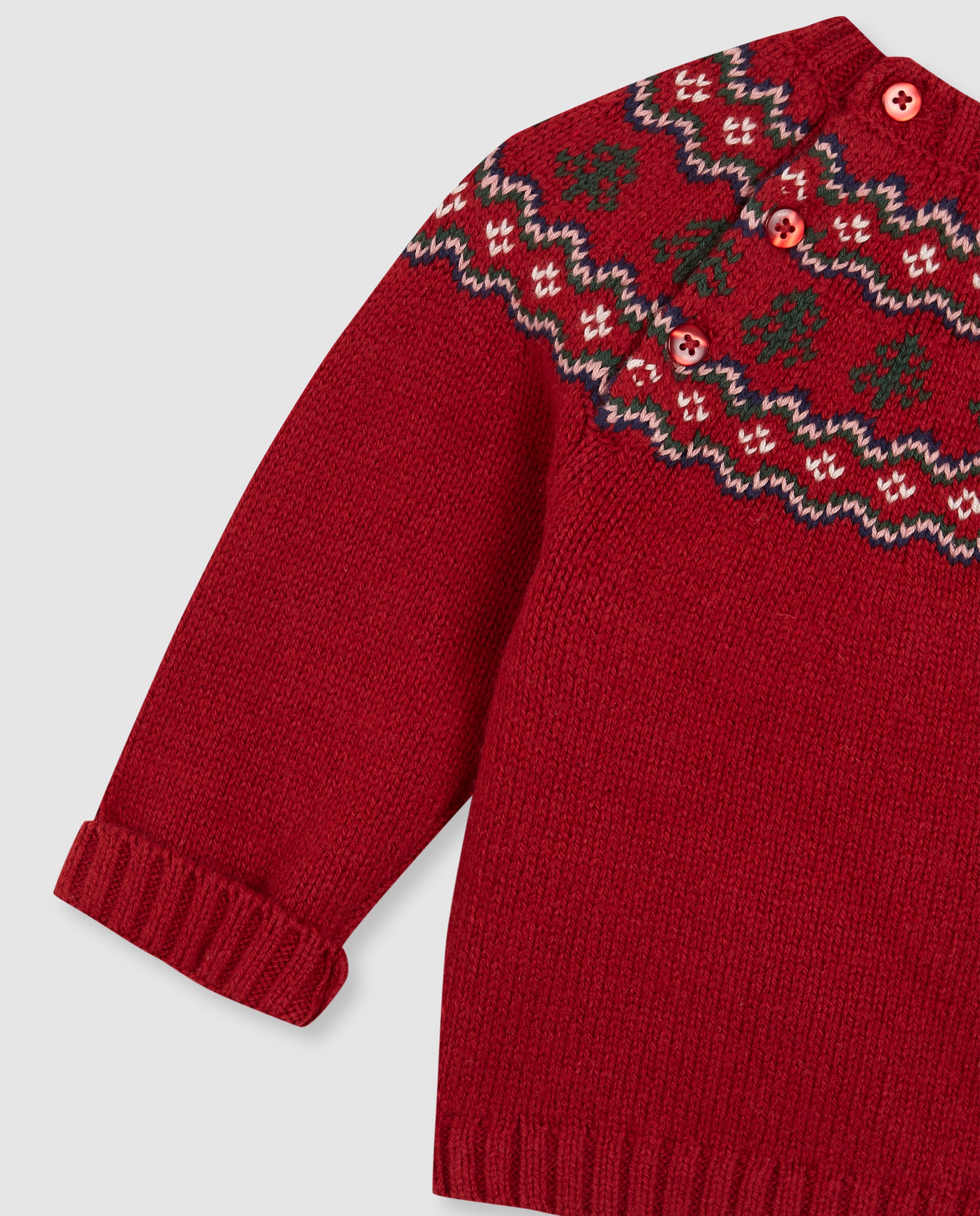 Jersey de bebé con greca de navidad - Gocco - Rojo Rojo-4