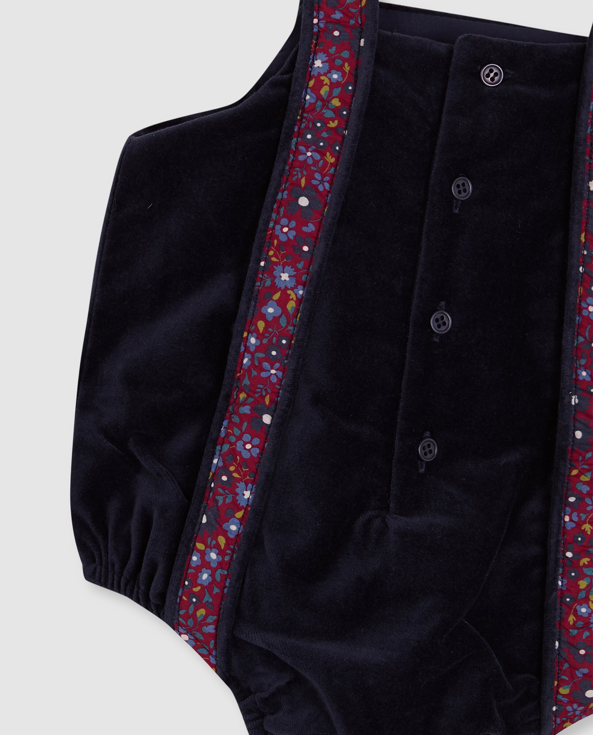 Ranita de bebé de terciopelo con estampado - Gocco - Azul oscuro Azul oscuro-4