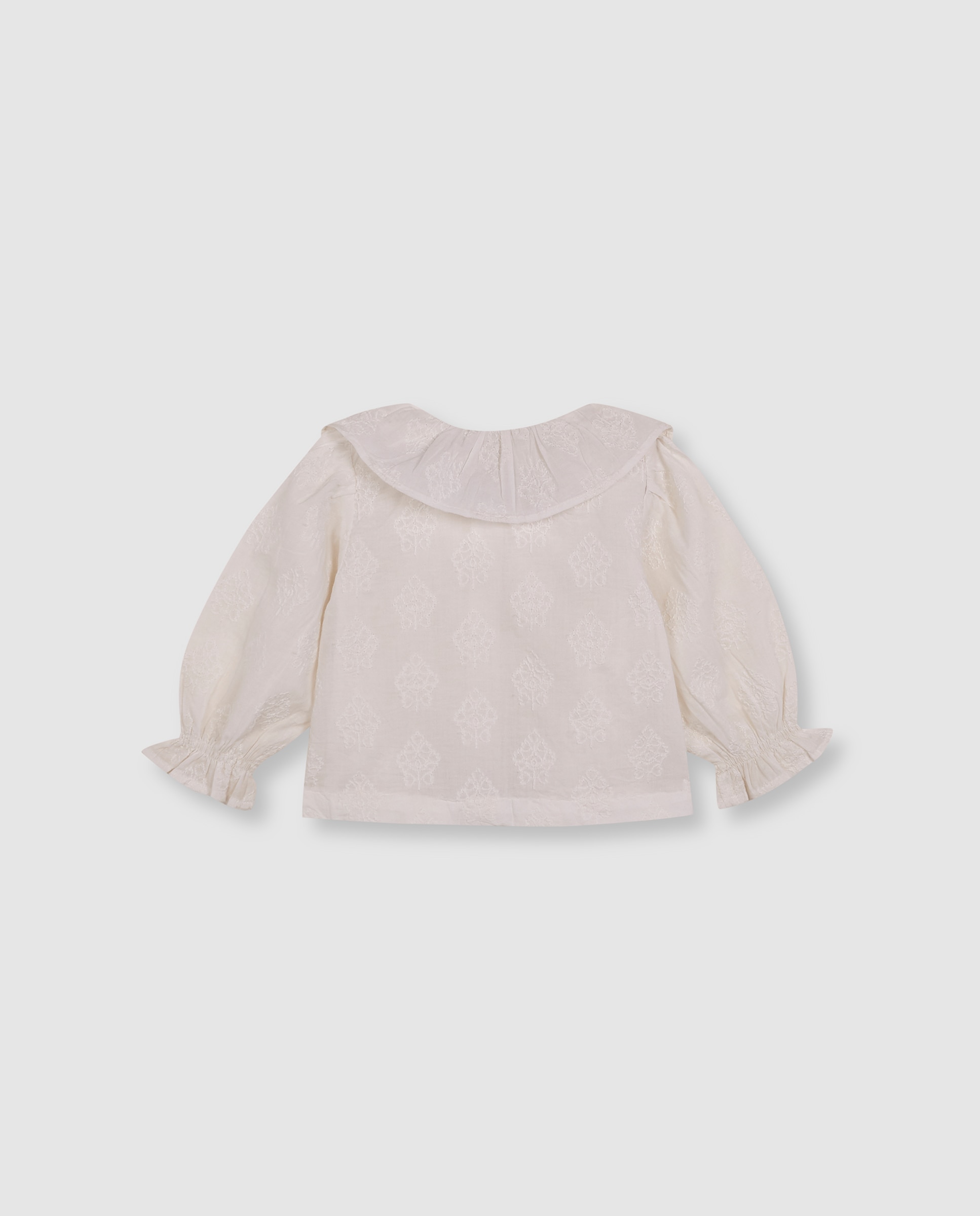 Blusa de bebé bordada con manga abullonada - Gocco - Blanco Blanco-3
