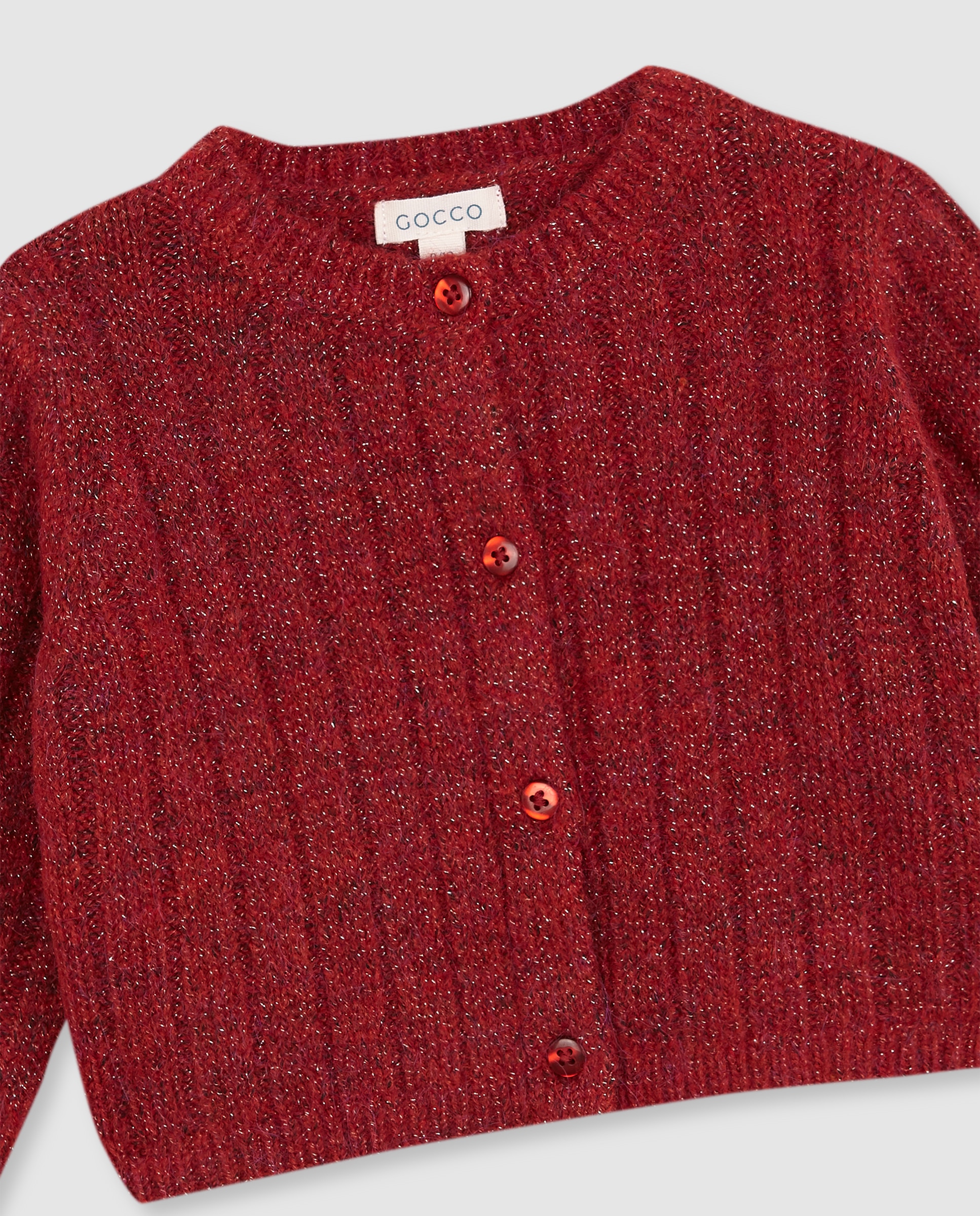Chaqueta de bebé de canalé con lúrex - Gocco - Rosa Rosa-2