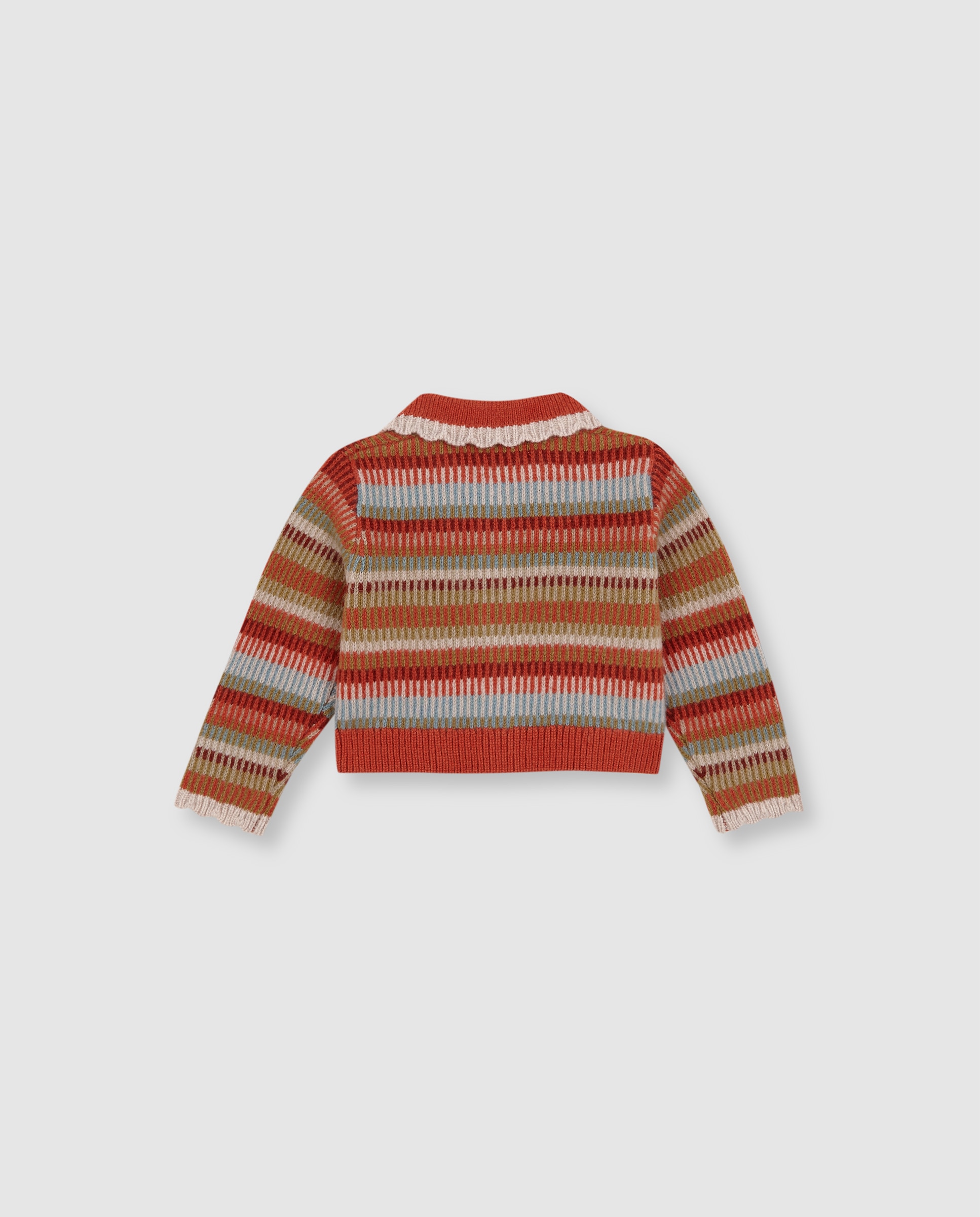 Chaqueta de bebé con jacquard y canalé - Gocco - Naranja Naranja-3