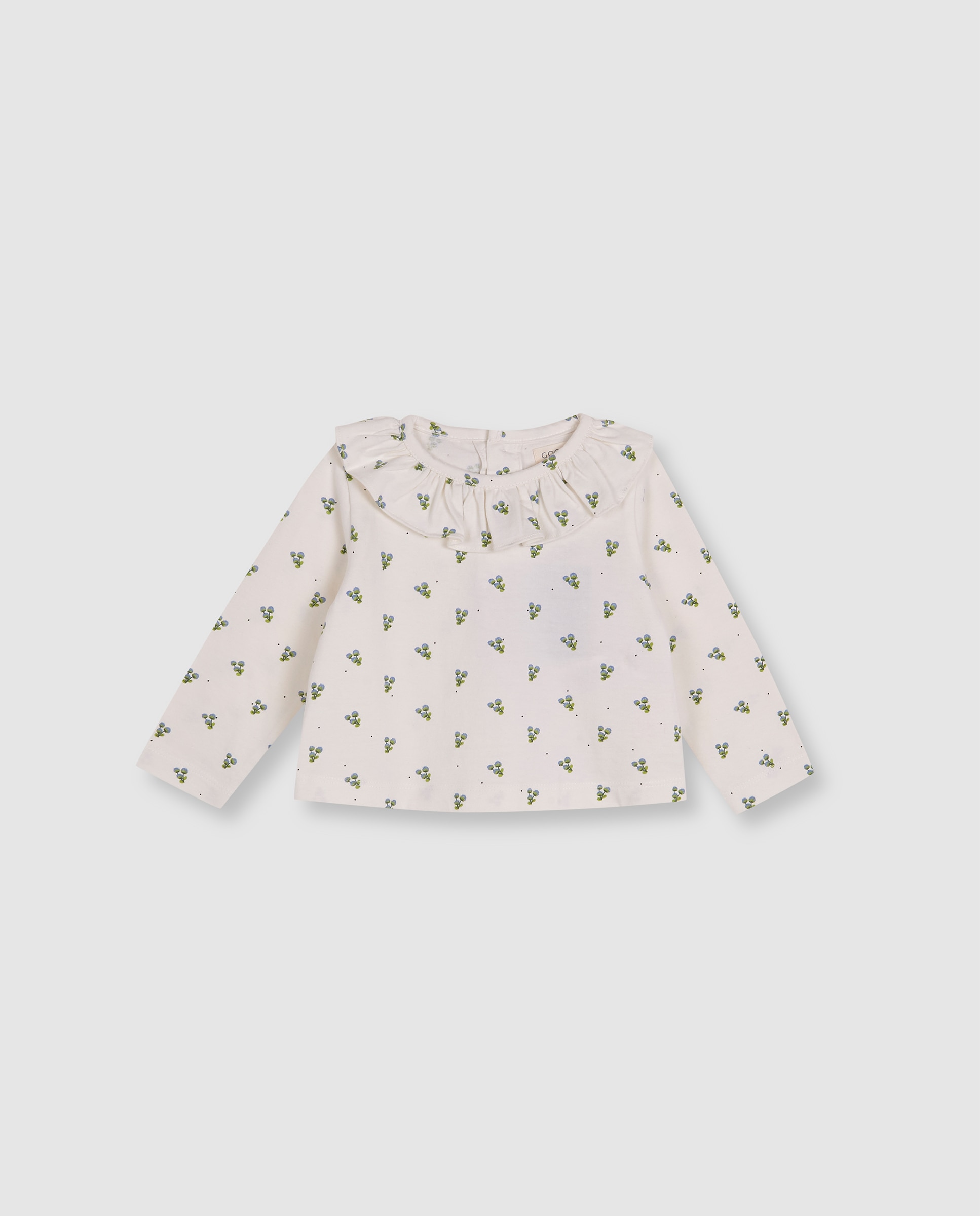 Imagen 0 de Camiseta de bebé con cuello volante Blanco