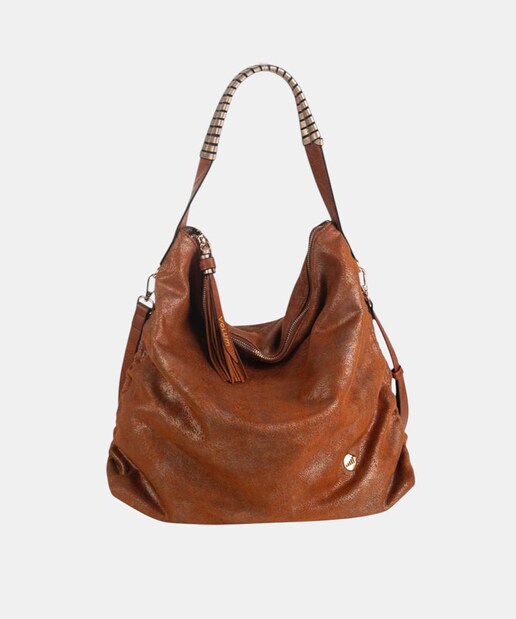 Imagen 0 de Bolso de hombro con cierre cremallera y tamaño grande