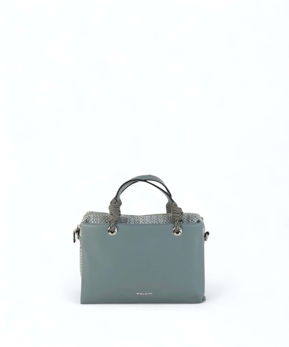 Bolso de mano con cierre cremallera tamaño medio - Volum - Azul denim Azul denim-1