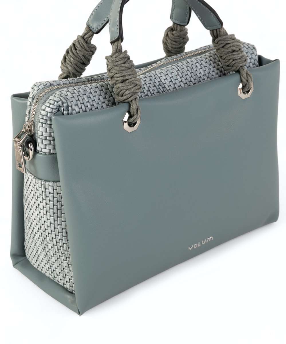Bolso de mano con cierre cremallera tamaño medio - Volum - Azul denim Azul denim-3