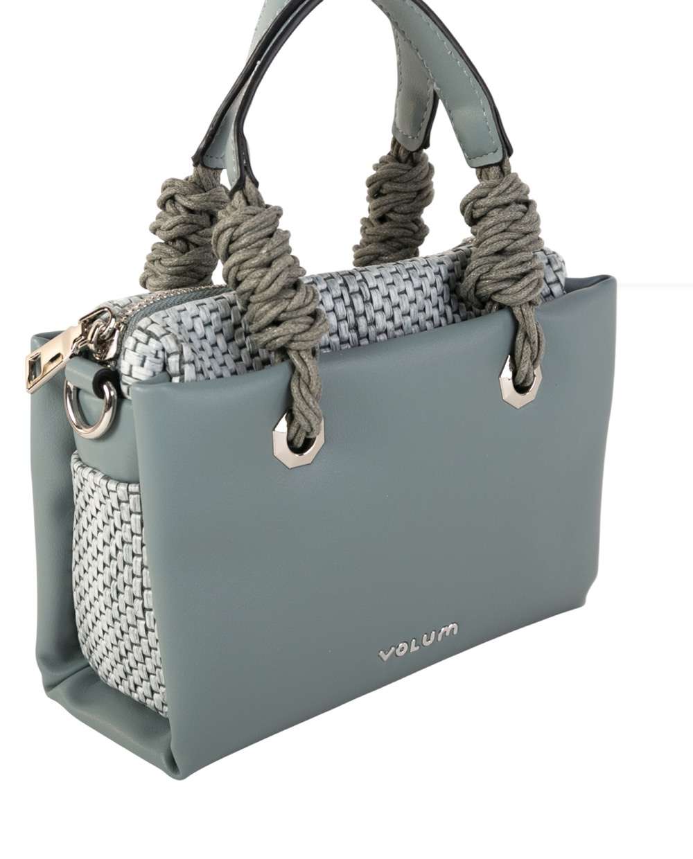 Bolso bandolera con cierre cremallera tamaño pequeño - Volum - Azul denim Azul denim-3
