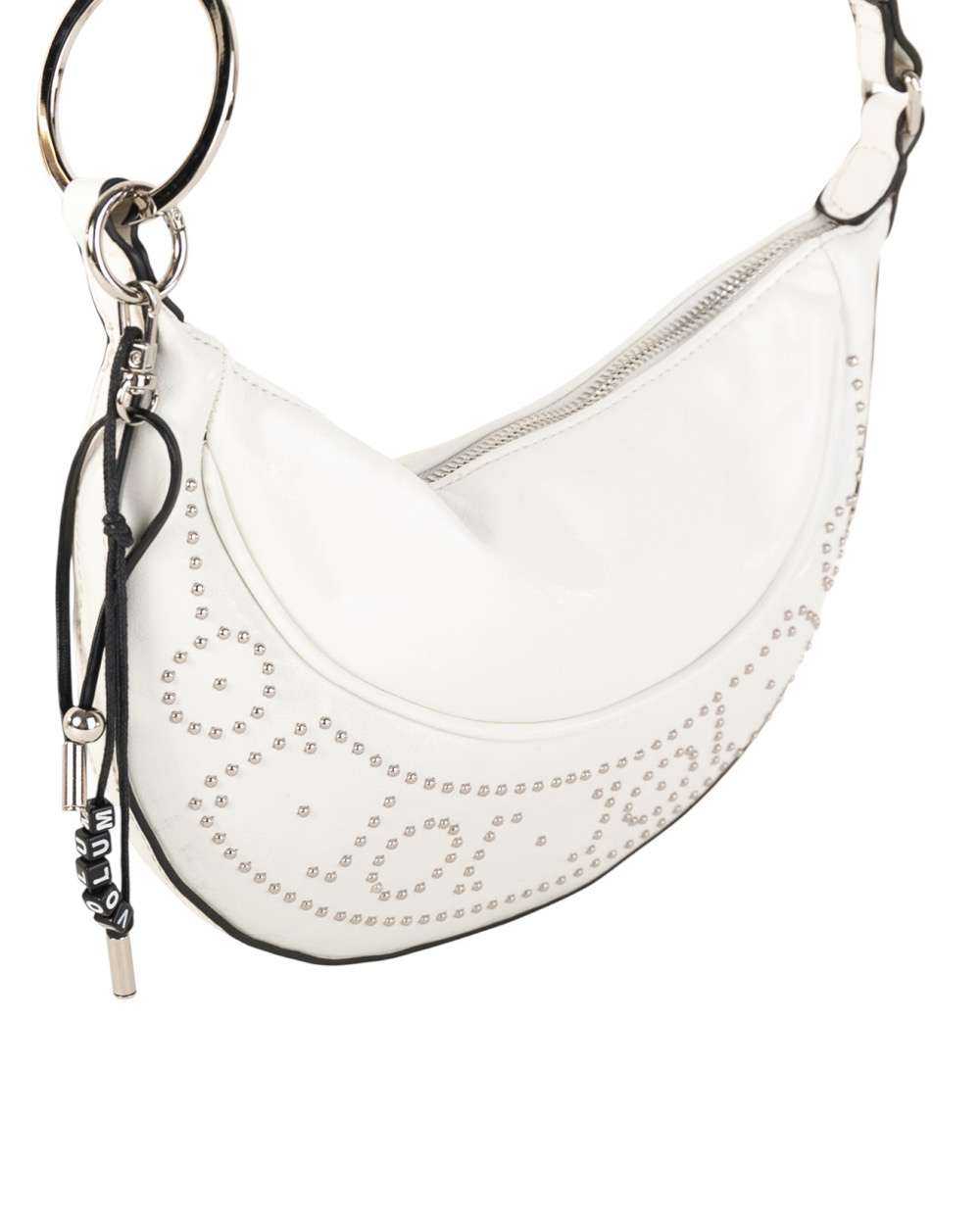 Bolso bandolera con cierre cremallera tamaño medio - Volum - Blanco Blanco-3