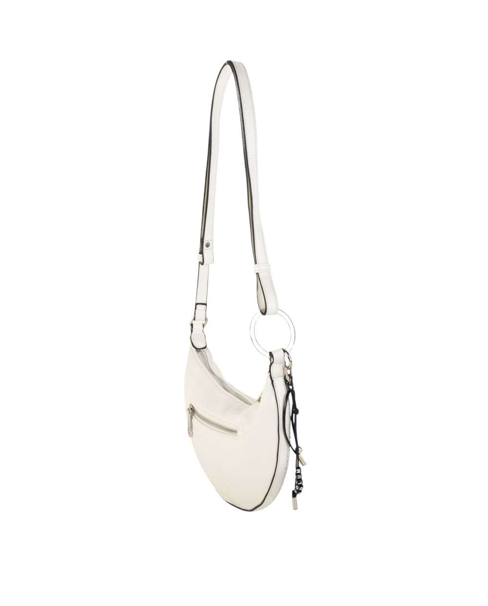 Bolso bandolera con cierre cremallera tamaño medio - Volum - Blanco Blanco-2