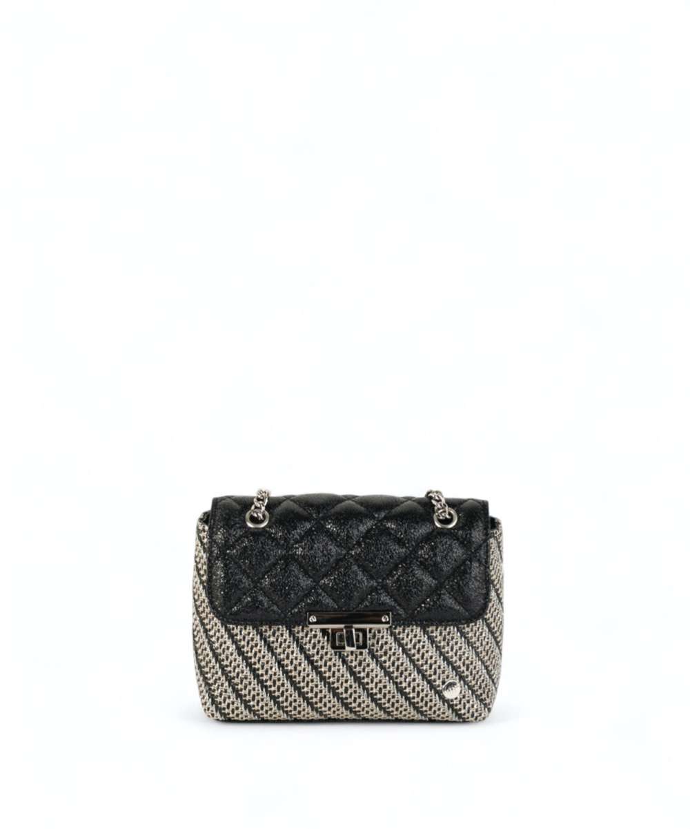 Bolso de fiesta con cierre solapa tamaño pequeño - Volum - Negro Negro-1