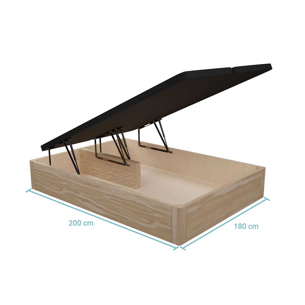 Canapé abatible partido de madera Marmota - Madera natural Cama 180 x 200 cm Madera natural-6