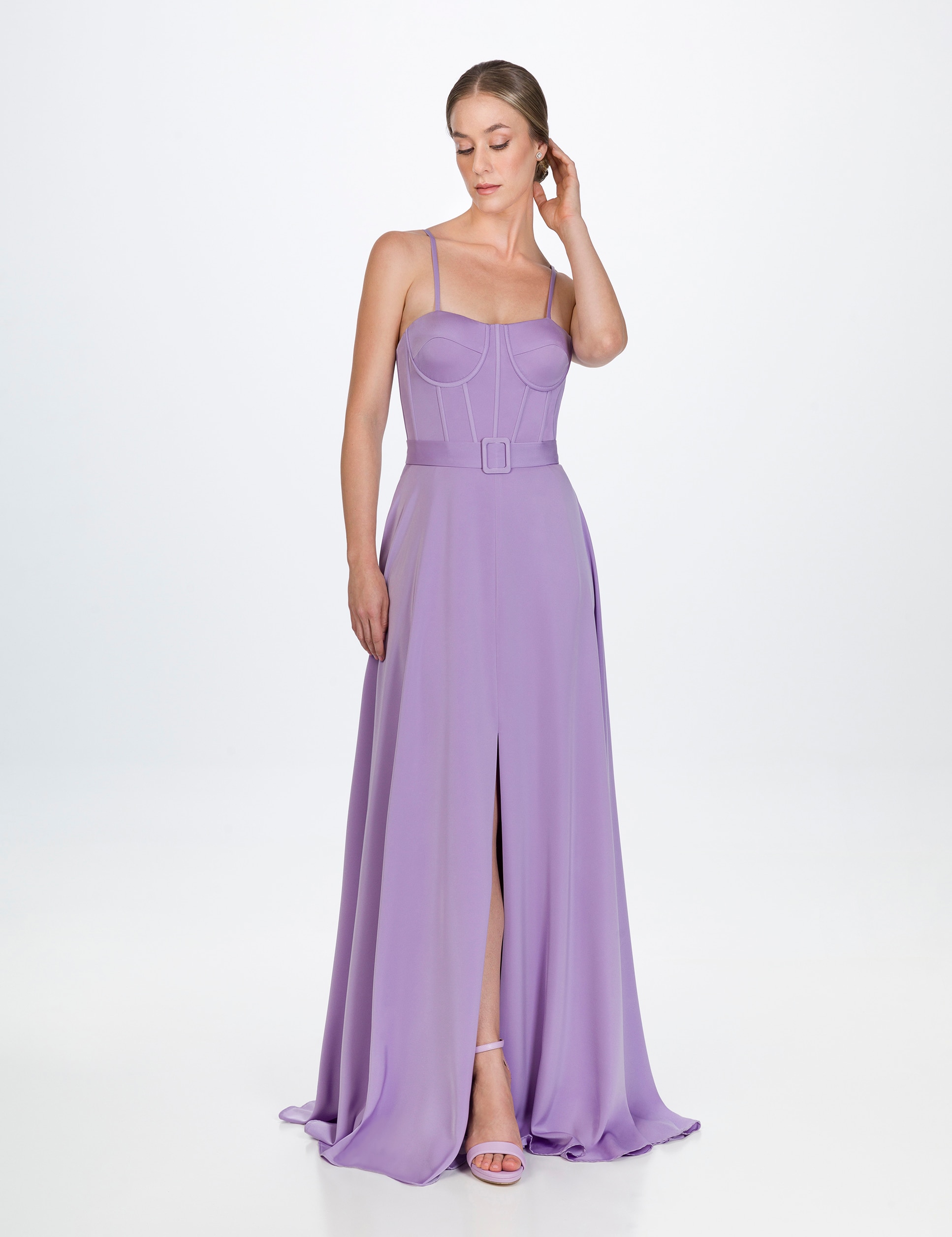 Vestido largo de tirantes - Sonia Peña - Lila Lila-1