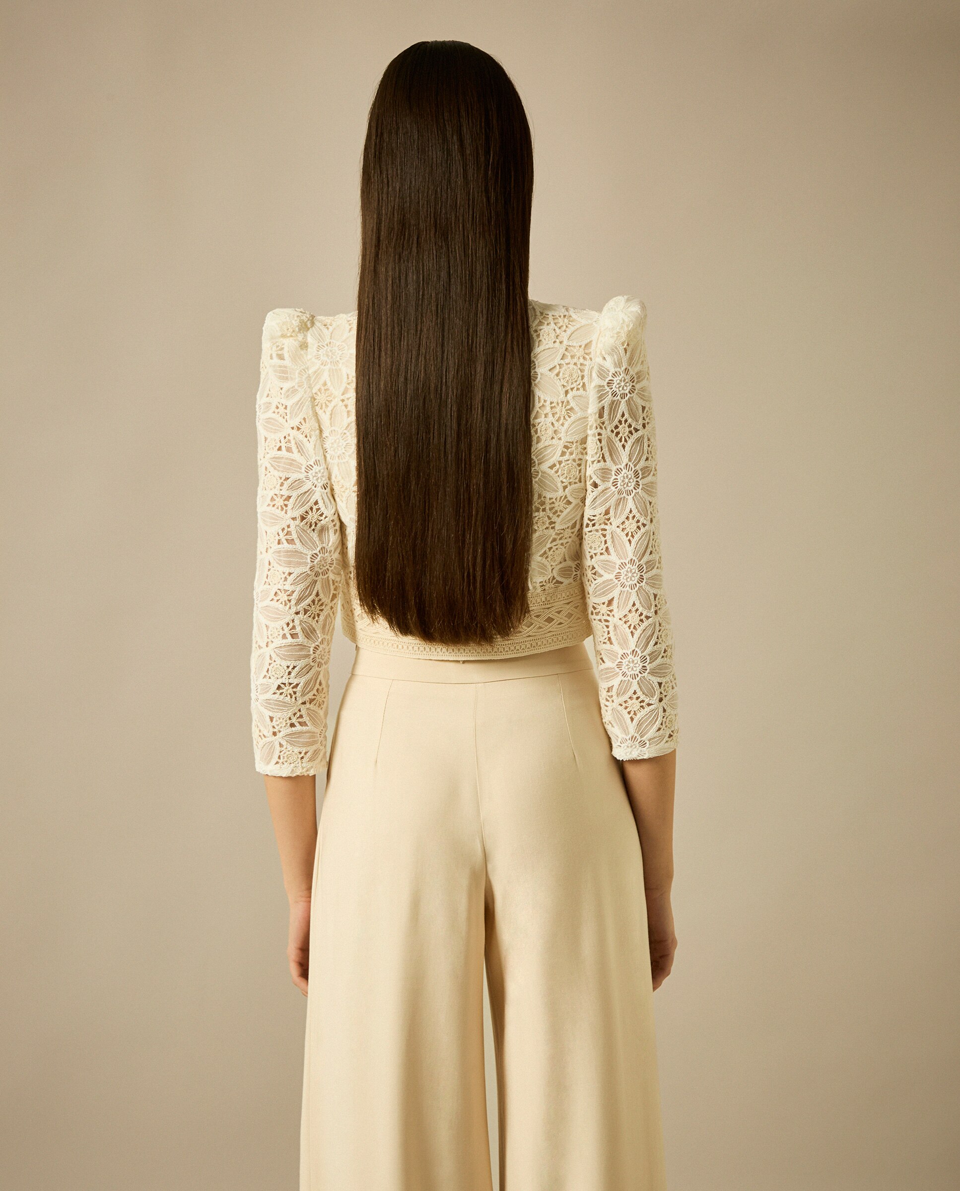 Pantalón palazzo - Sonia Peña - Beige Beige-2