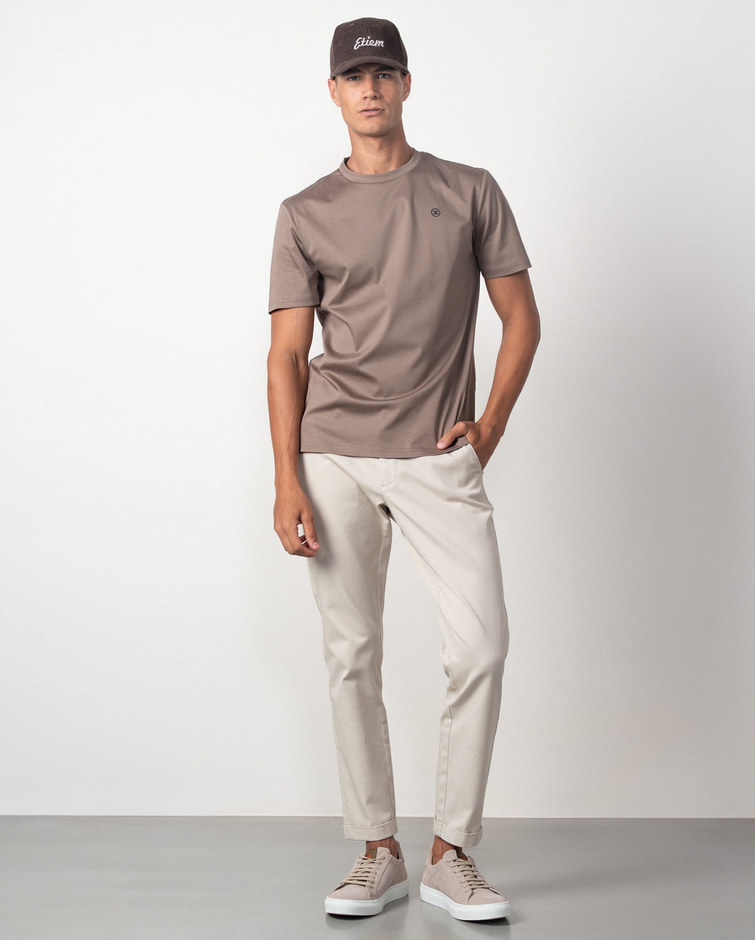 Pantalón de hombre de algodón elástico - Etiem - Natural Natural-1