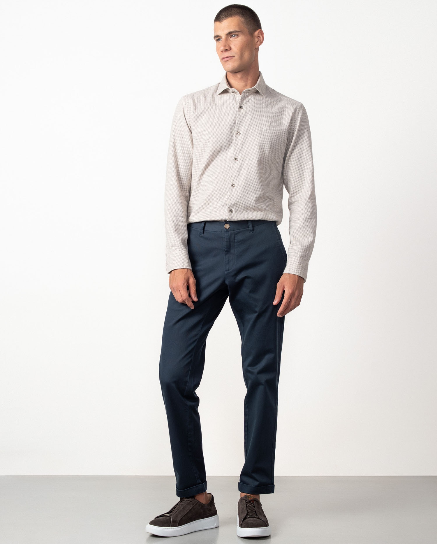 Pantalón de hombre de algodón elástico - Etiem - Azul marino Azul marino-1