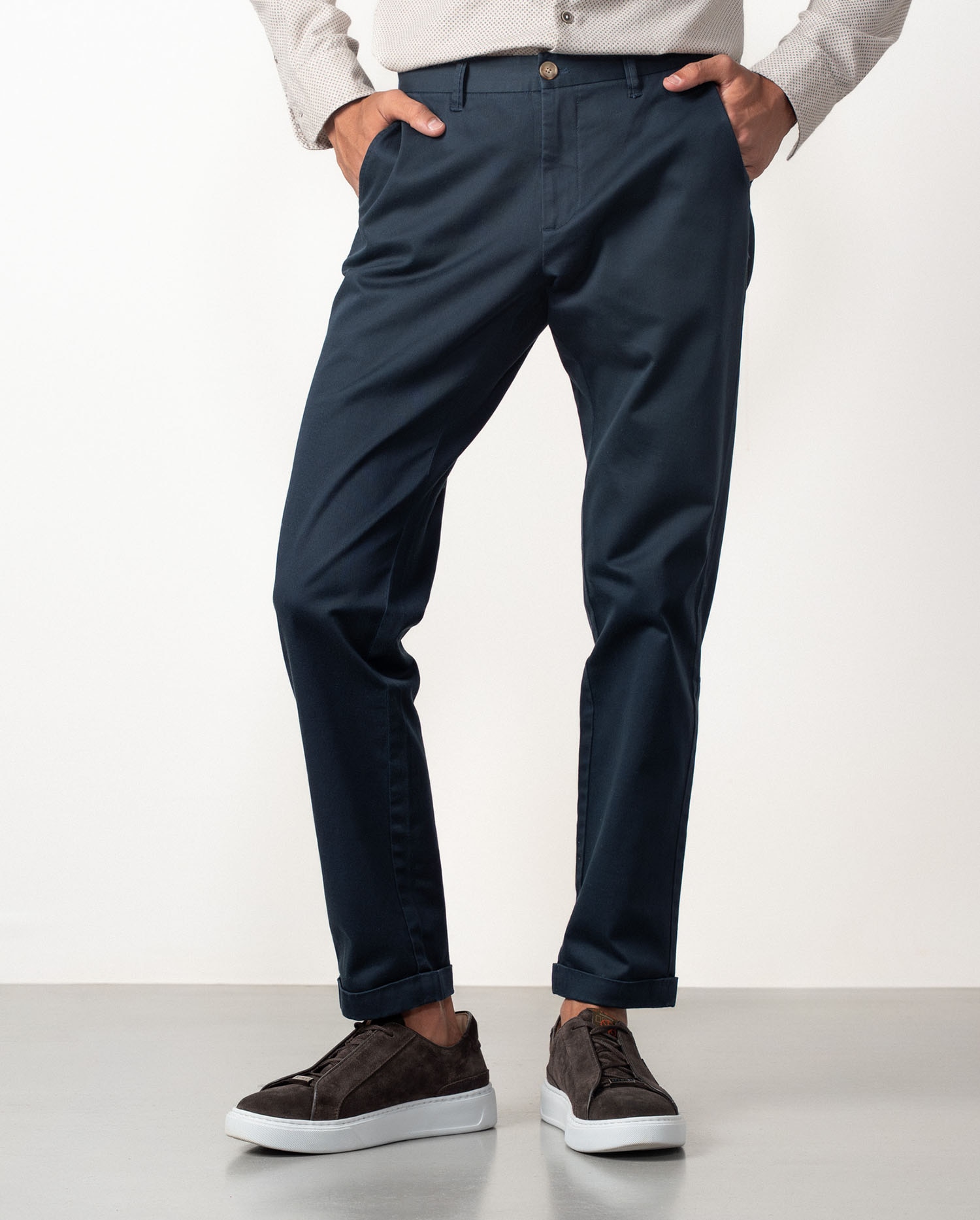Pantalón de hombre de algodón elástico - Etiem - Azul marino Azul marino-2