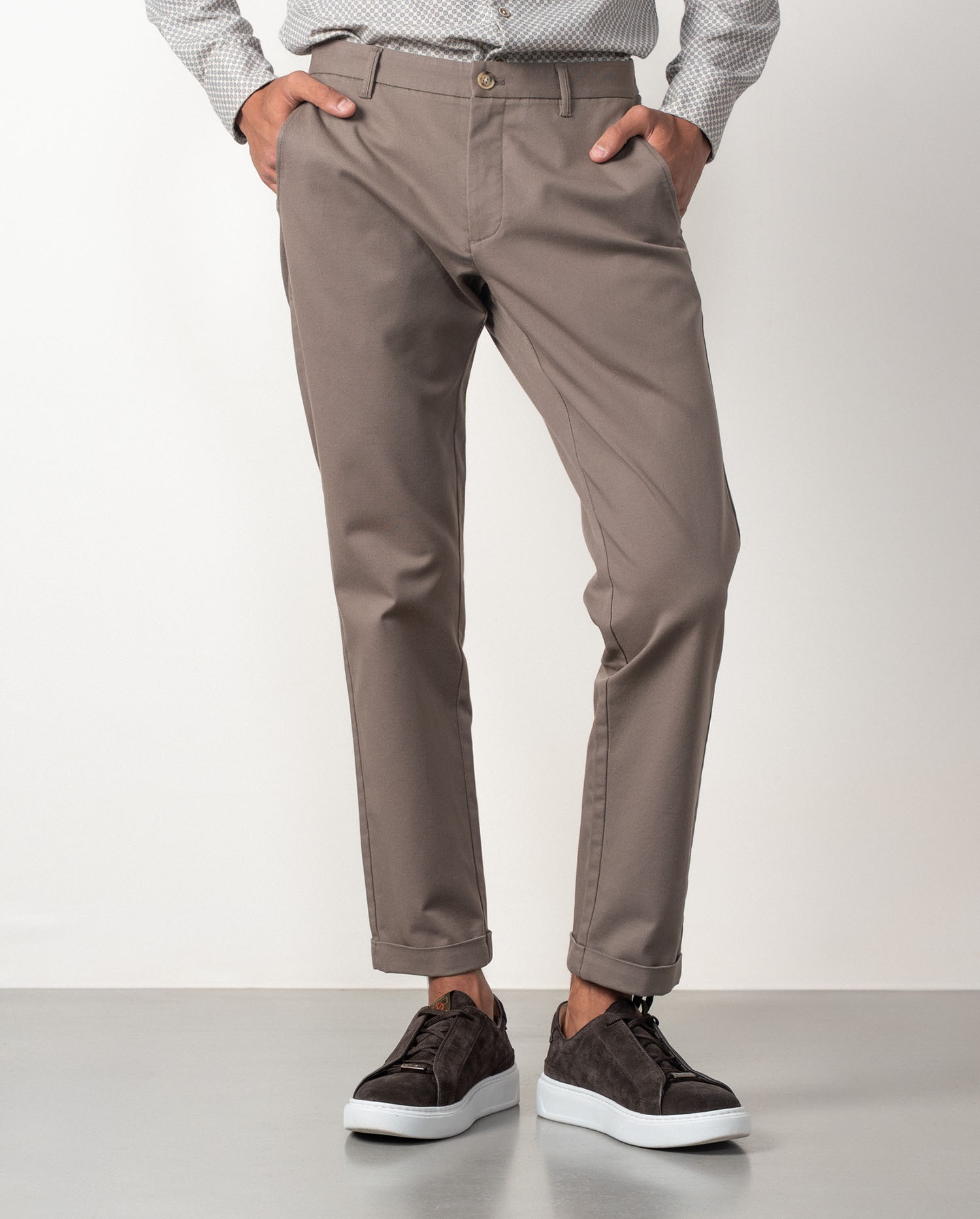 Pantalón de hombre de algodón elástico - Etiem - Marrón Marrón-2