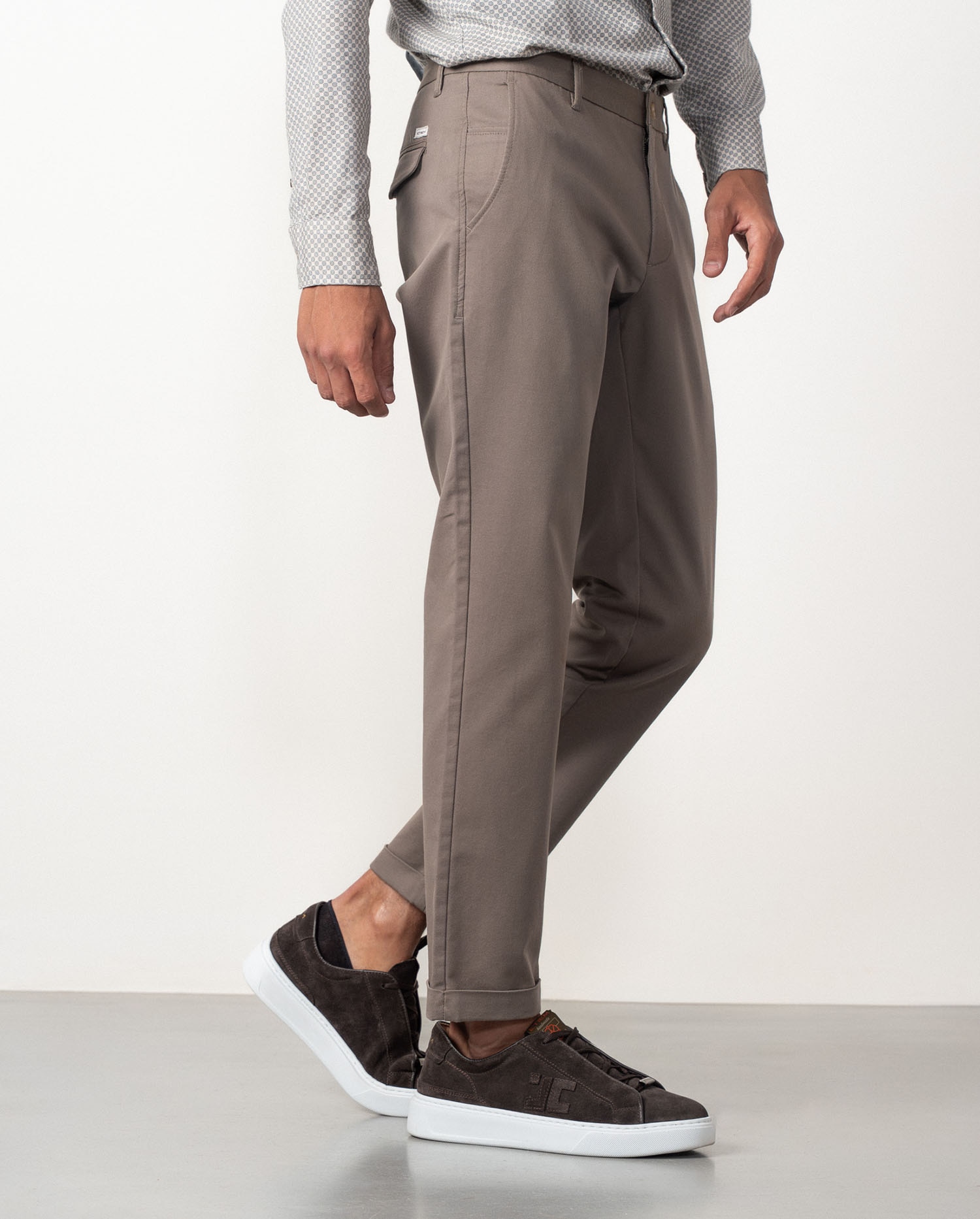 Pantalón de hombre de algodón elástico - Etiem - Marrón Marrón-3