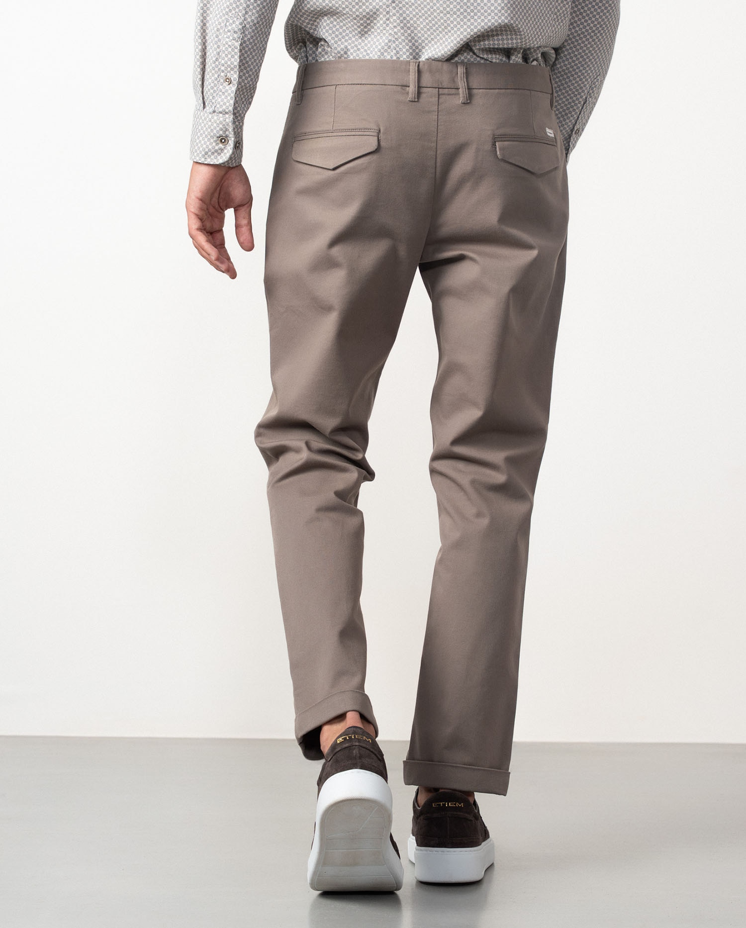 Pantalón de hombre de algodón elástico - Etiem - Marrón Marrón-5