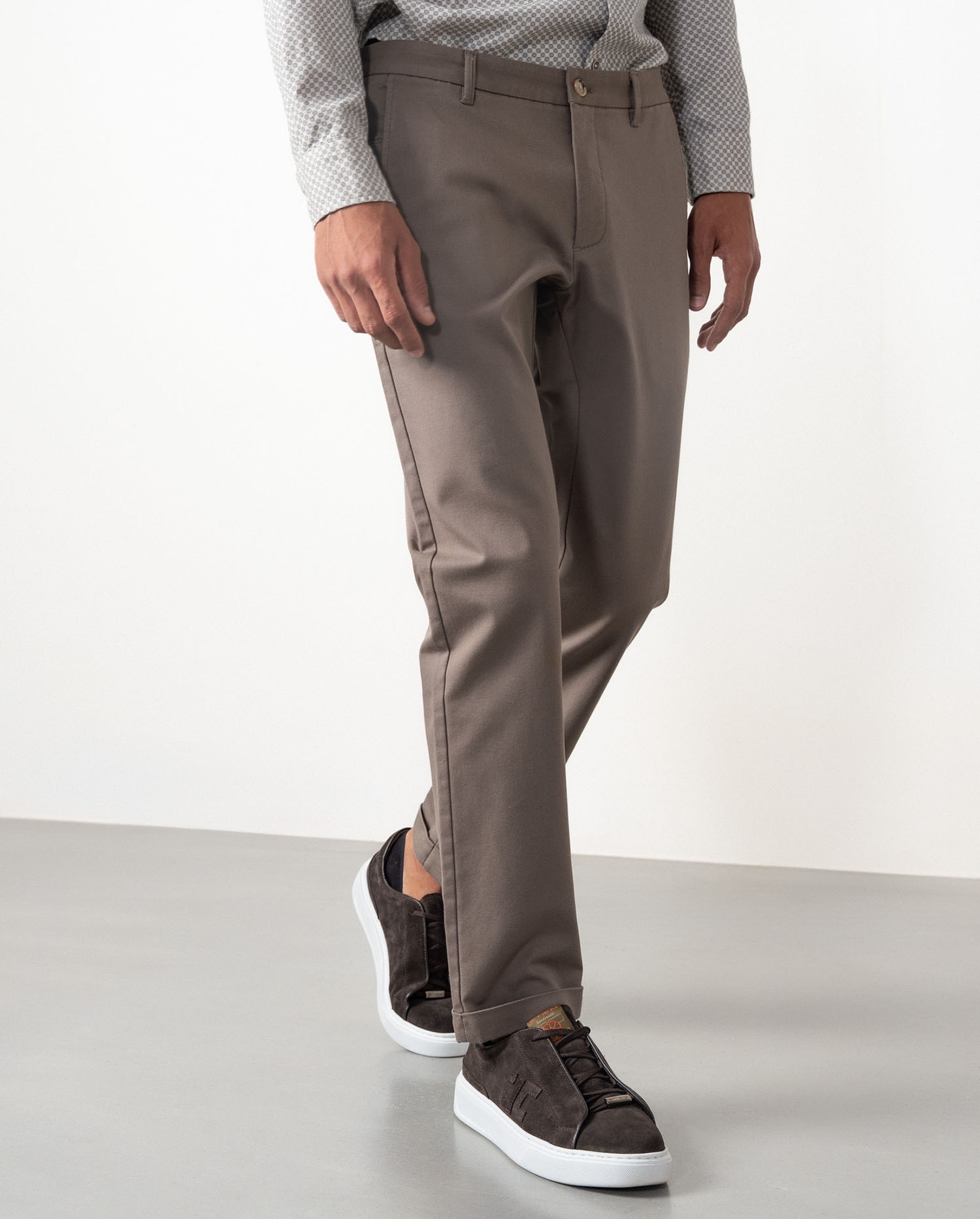 Pantalón de hombre de algodón elástico - Etiem - Marrón Marrón-6