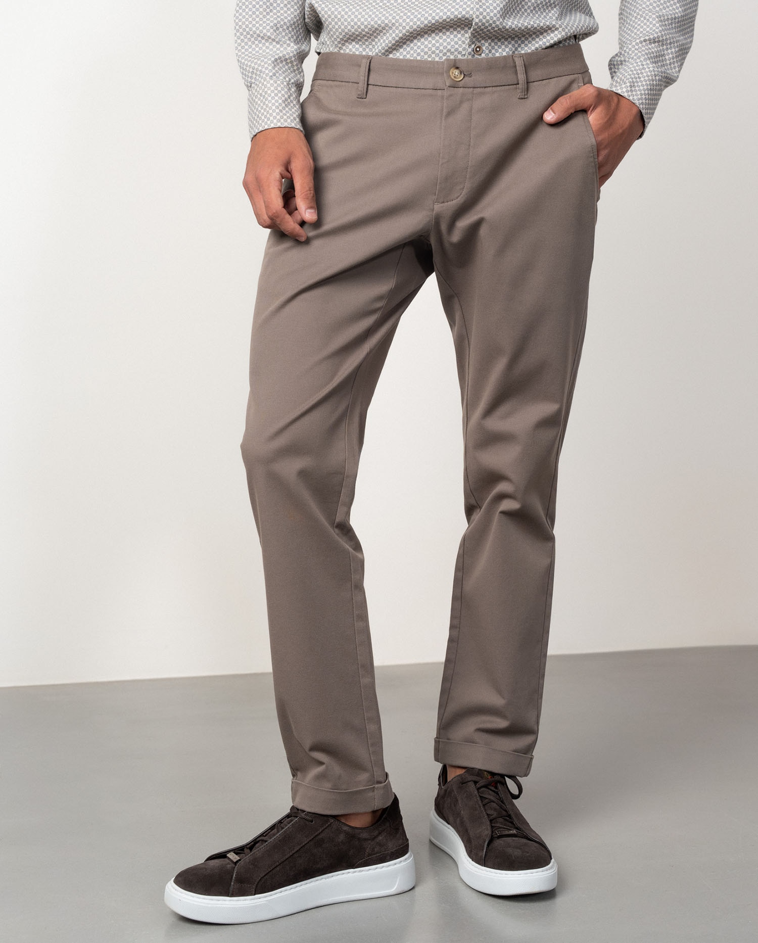 Pantalón de hombre de algodón elástico - Etiem - Marrón Marrón-7