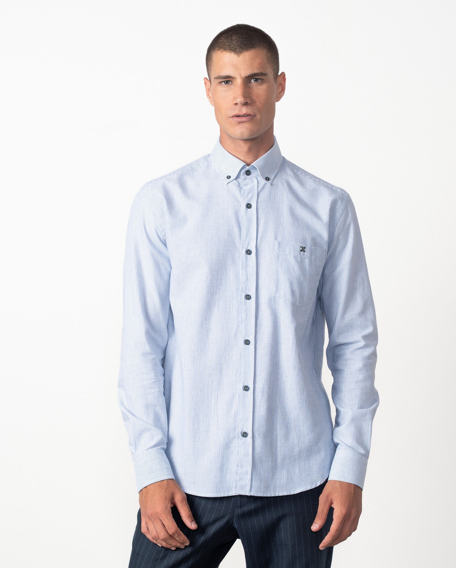 Imagen 0 de Camisa de hombre en raya Azul