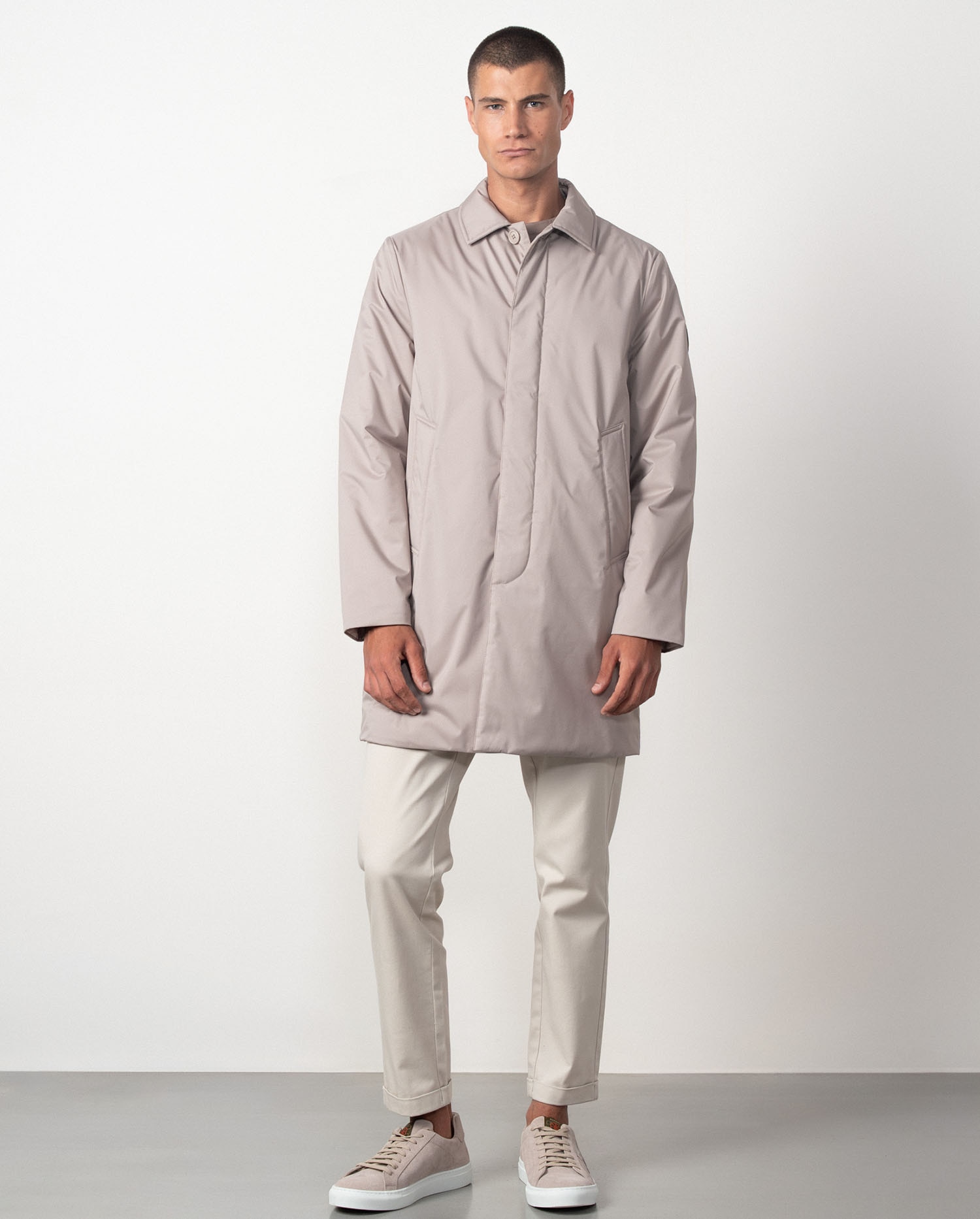 Gabardina de hombre ultraligera con cuello camisero - Etiem - Crudo Crudo-1