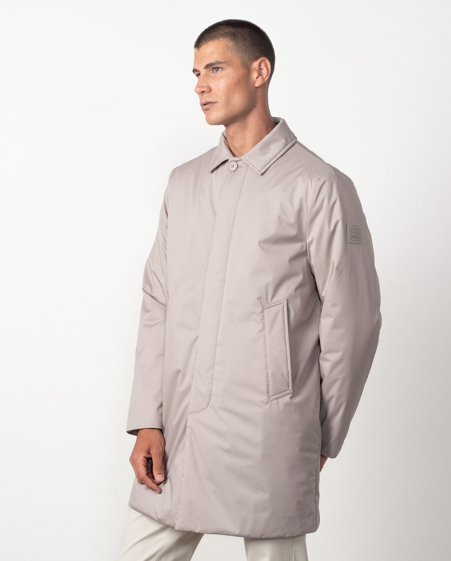 Gabardina de hombre ultraligera con cuello camisero - Etiem - Crudo Crudo-2