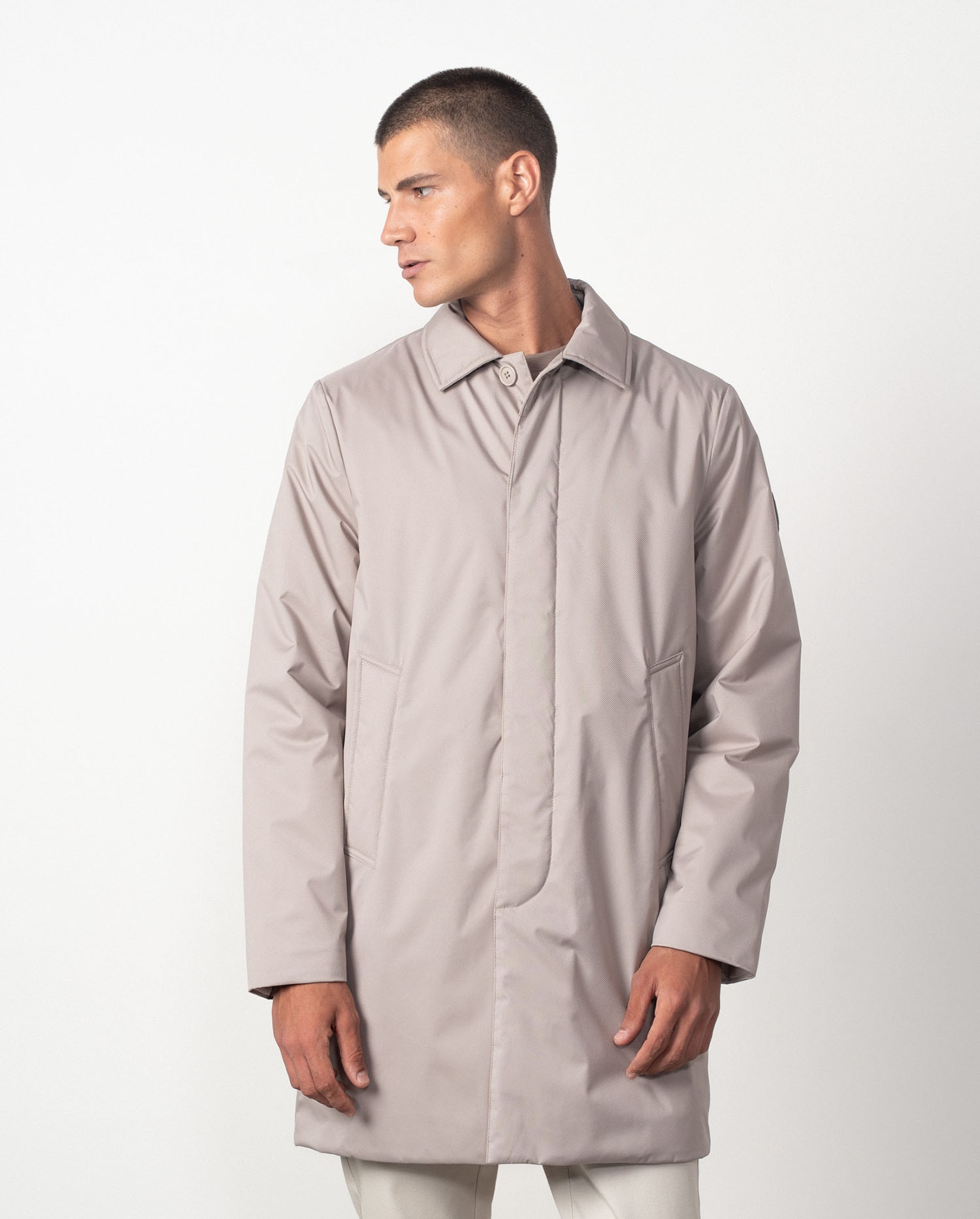 Gabardina de hombre ultraligera con cuello camisero - Etiem - Crudo Crudo-3